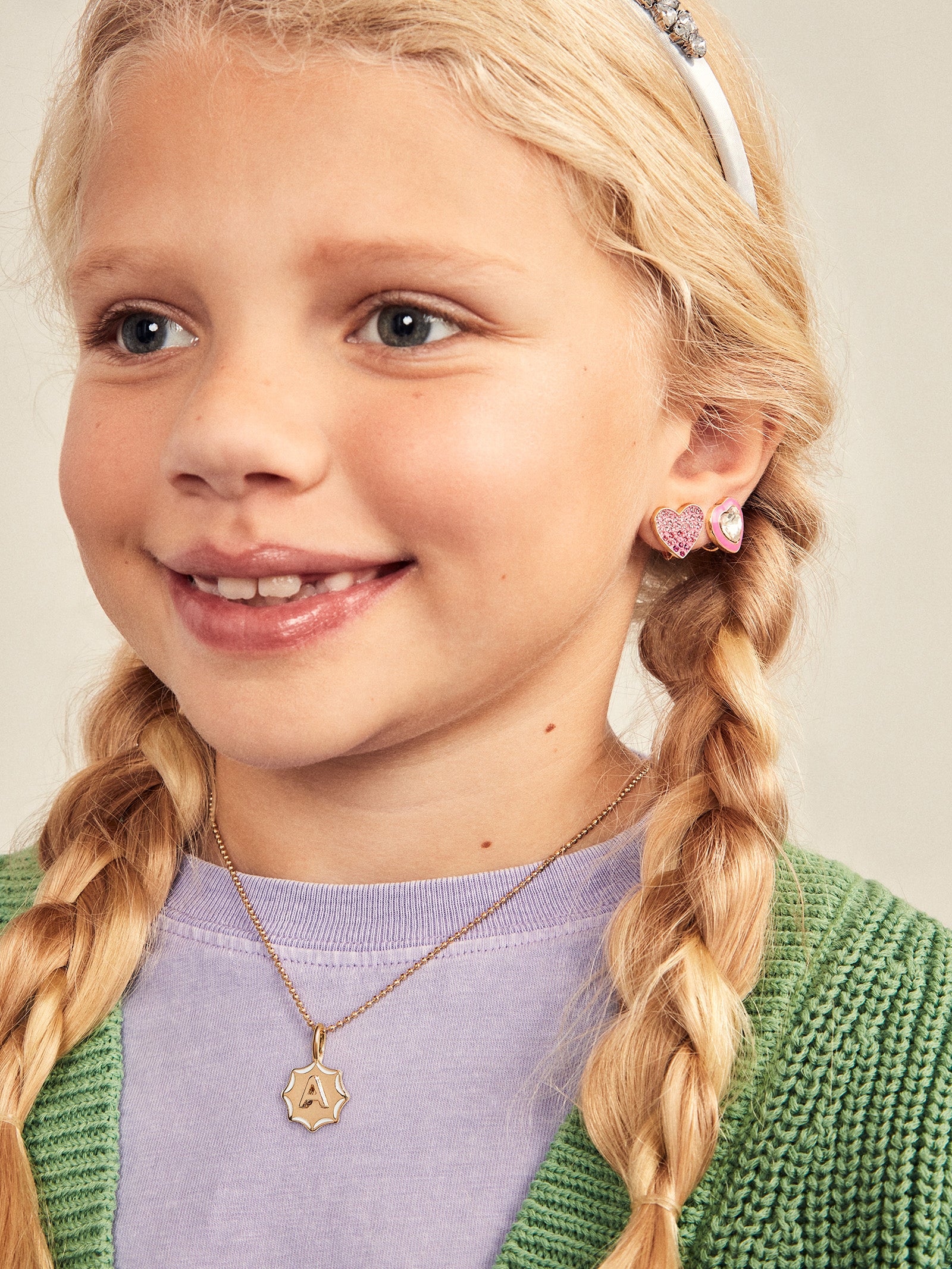 Carolyn Kids' Initial Necklace - Gold-Blues Comming