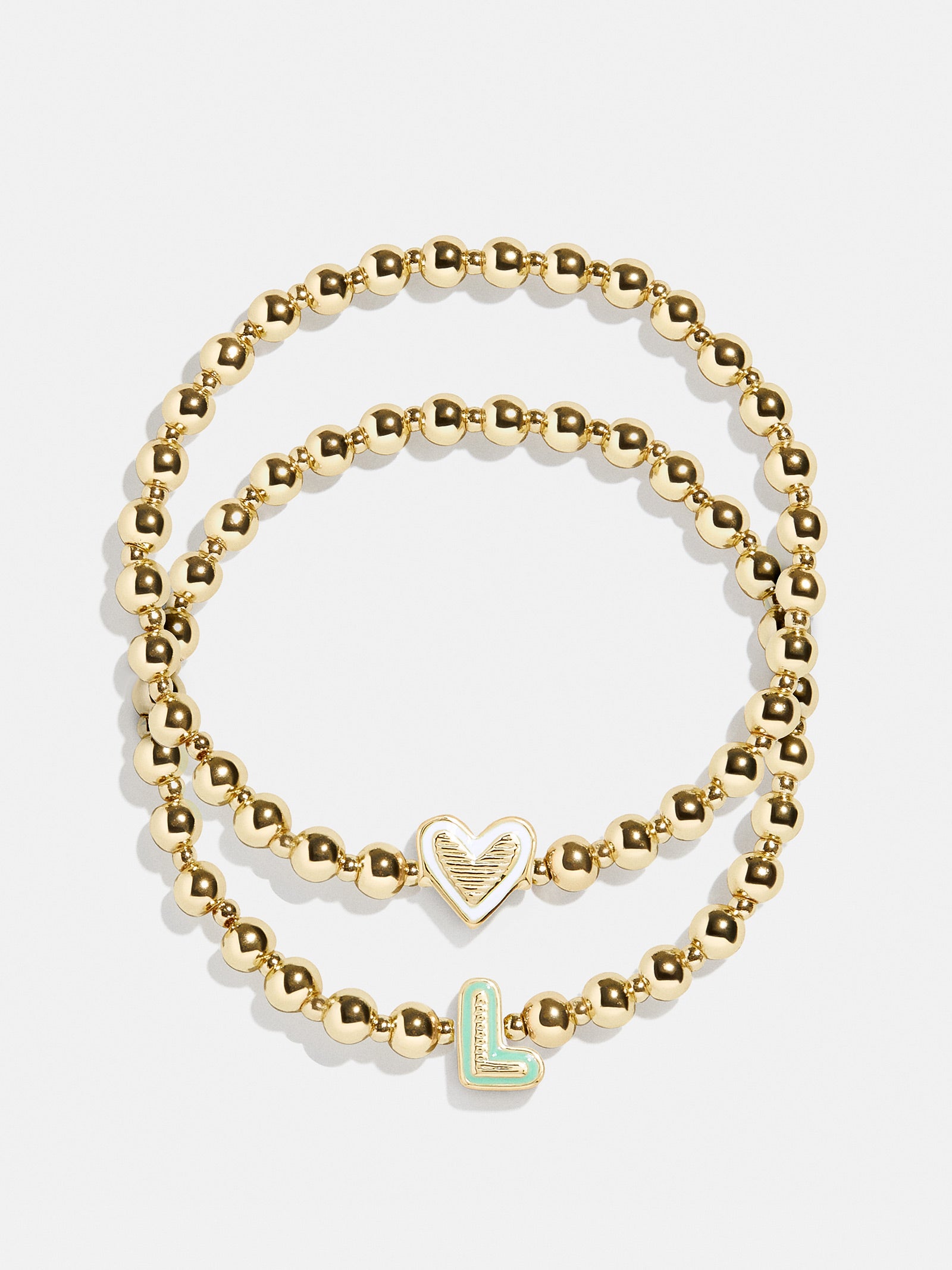 Initial & Heart Kids' Pisa Bracelet Set - Gold-Blues Comming