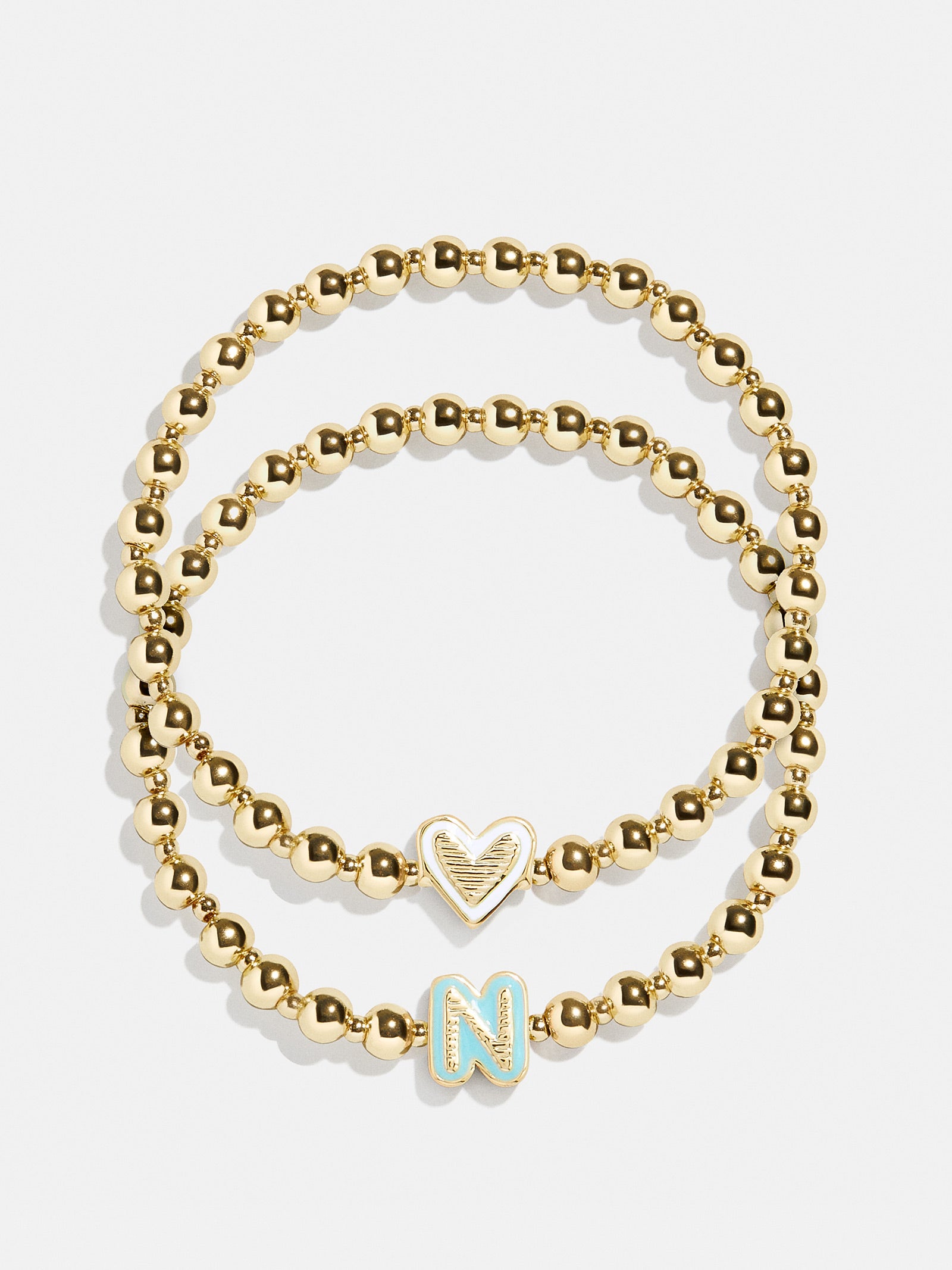 Initial & Heart Kids' Pisa Bracelet Set - Gold-Blues Comming