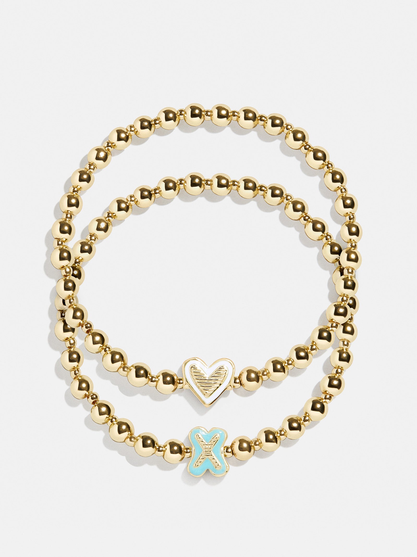 Initial & Heart Kids' Pisa Bracelet Set - Gold-Blues Comming