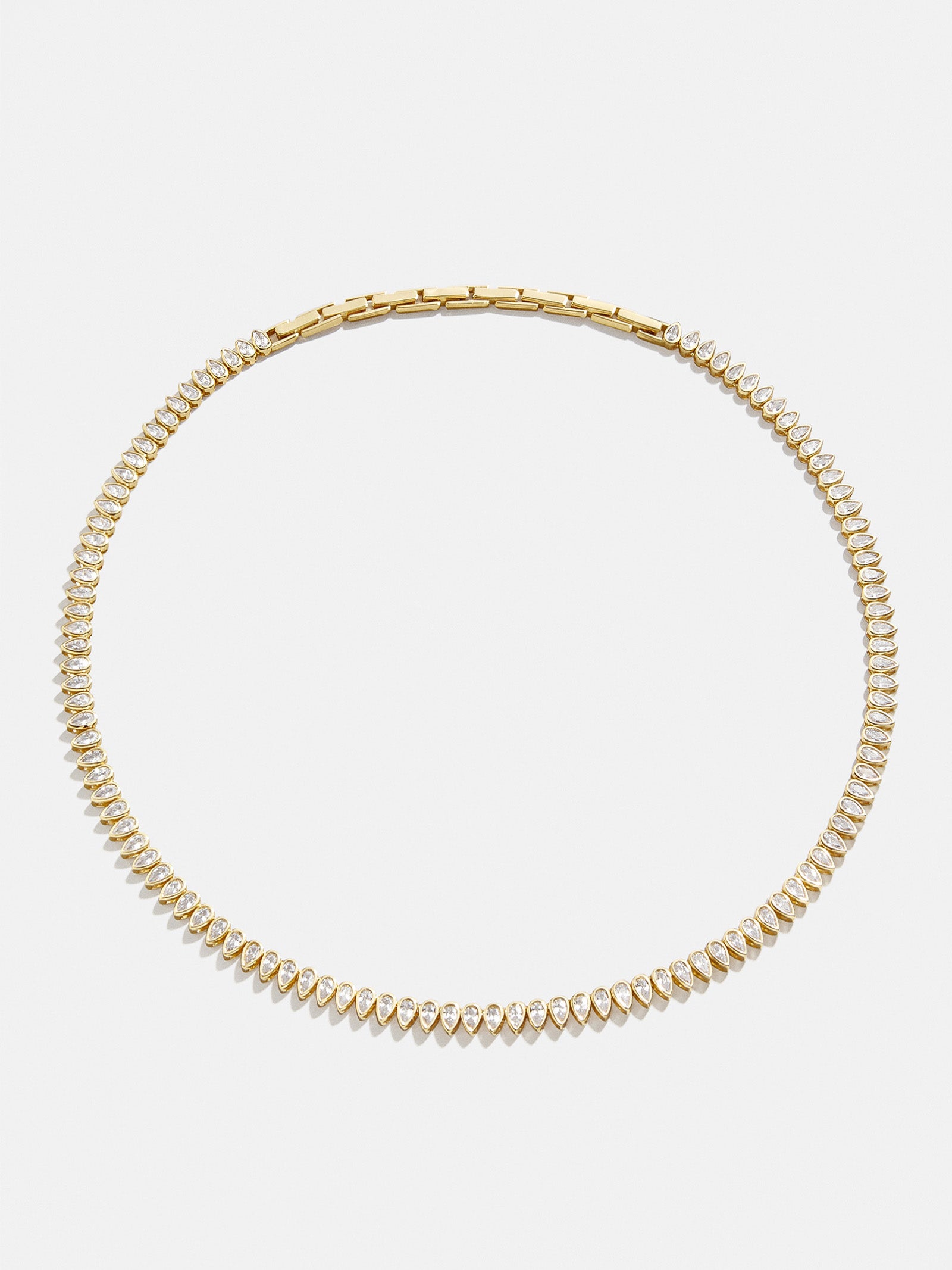 Julia 18K Gold Adjustable Tennis Necklace - Gold/Pavé-Blues Comming