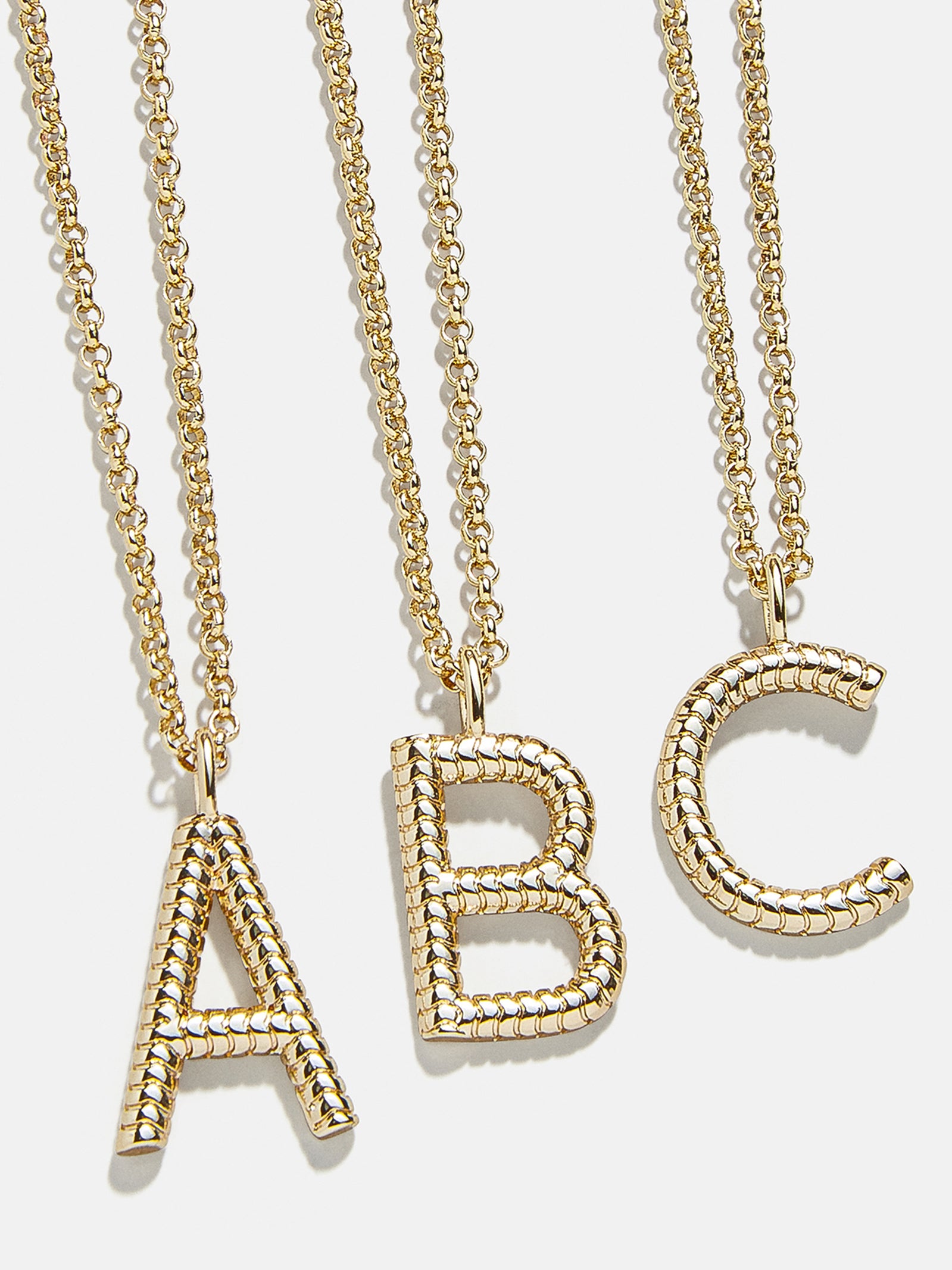 Classic Initial Necklace - Ribbed Initial-Blues Comming