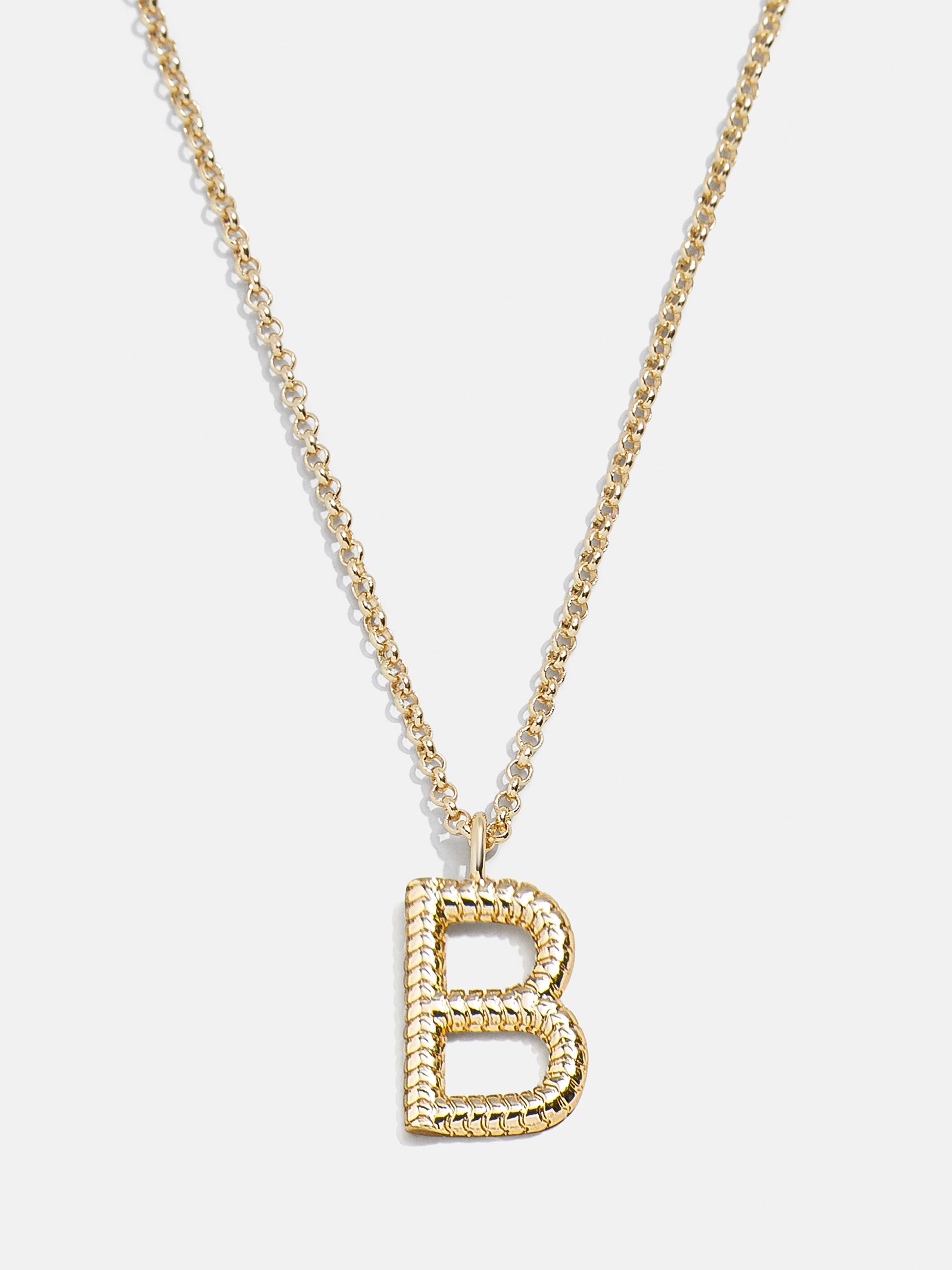 Classic Initial Necklace - Ribbed Initial-Blues Comming