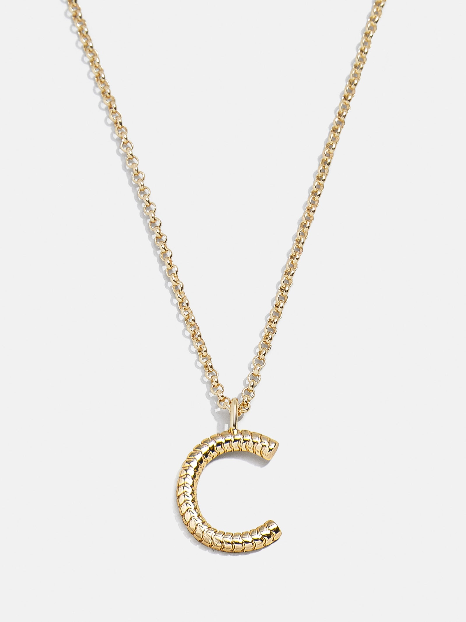 Classic Initial Necklace - Ribbed Initial-Blues Comming