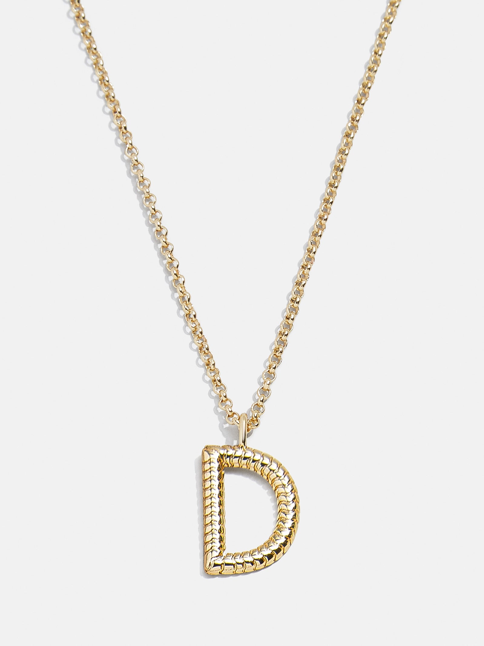 Classic Initial Necklace - Ribbed Initial-Blues Comming
