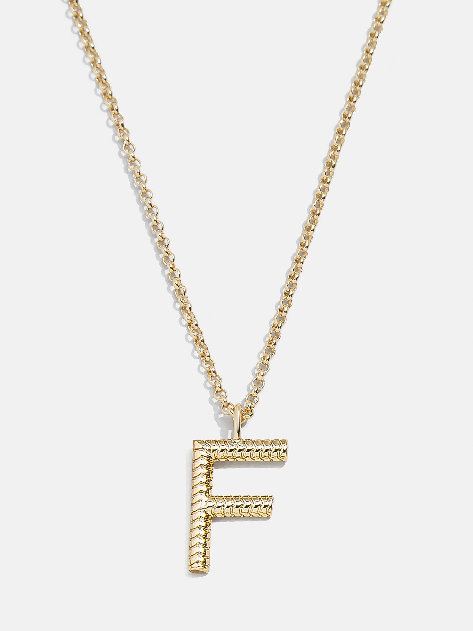 Classic Initial Necklace - Ribbed Initial-Blues Comming