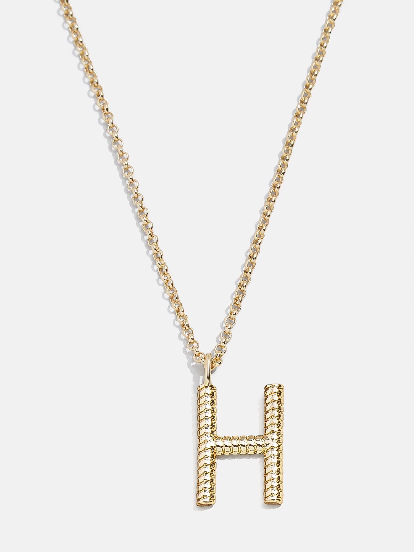 Classic Initial Necklace - Ribbed Initial-Blues Comming