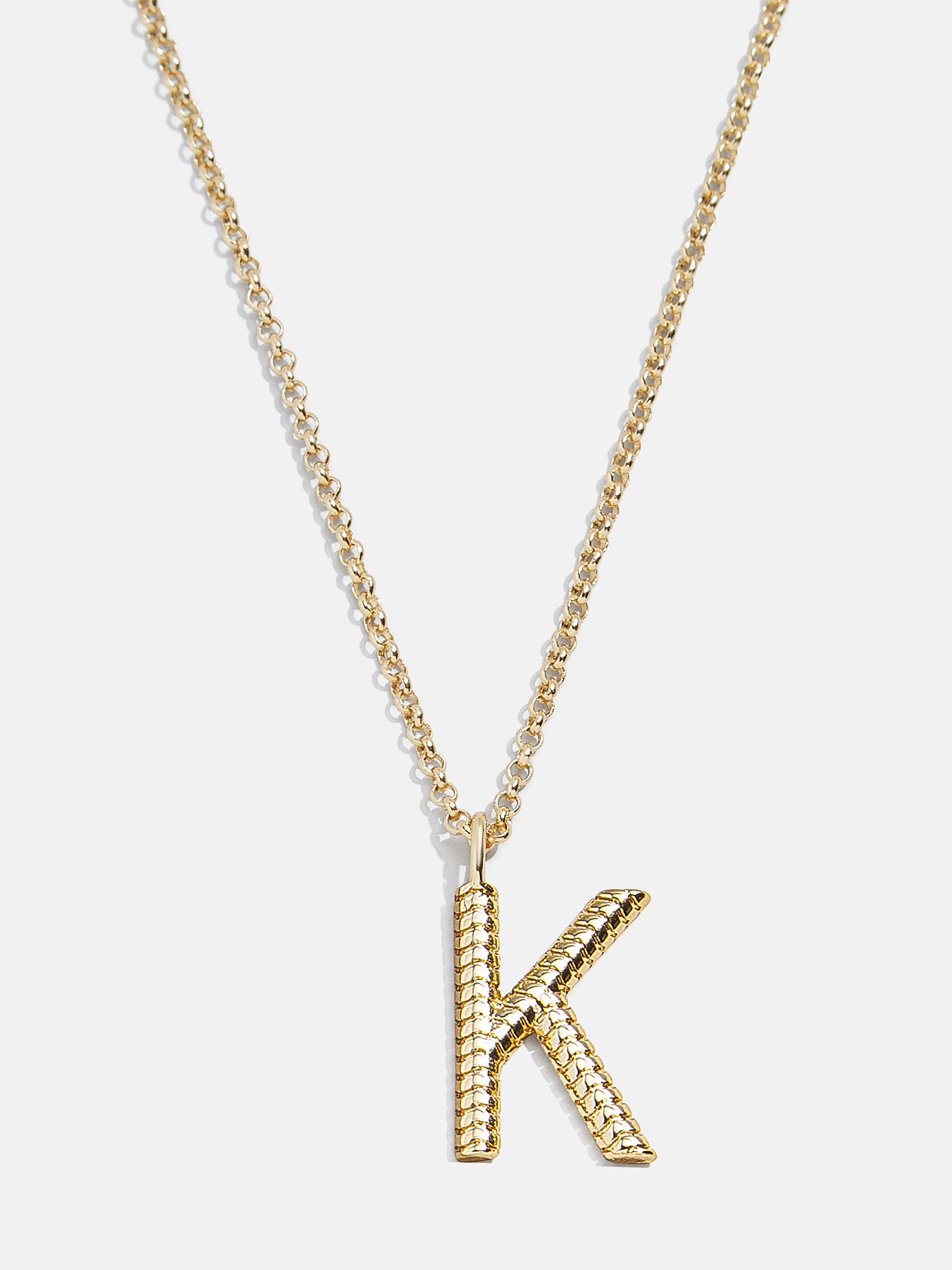Classic Initial Necklace - Ribbed Initial-Blues Comming