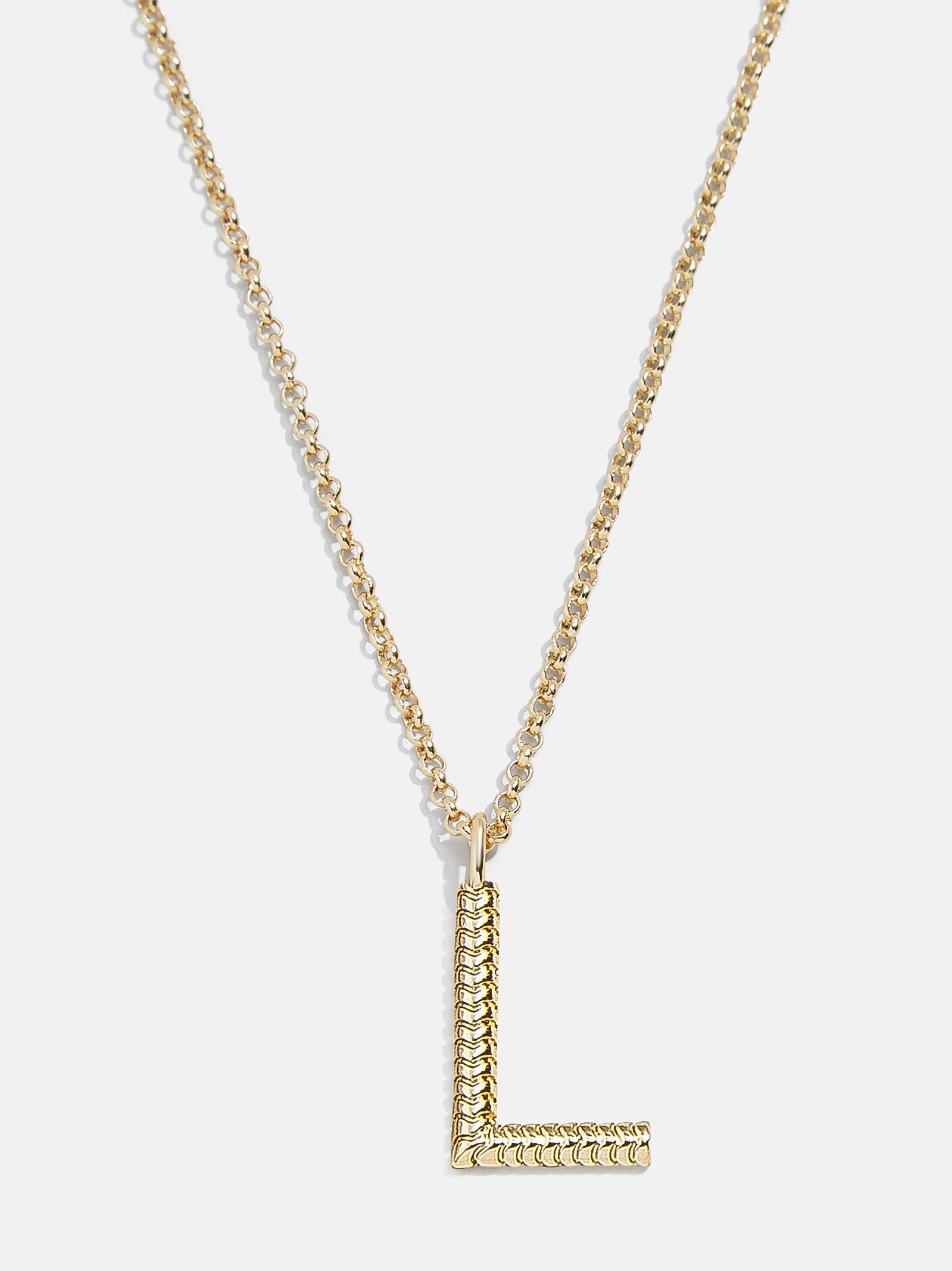 Classic Initial Necklace - Ribbed Initial-Blues Comming