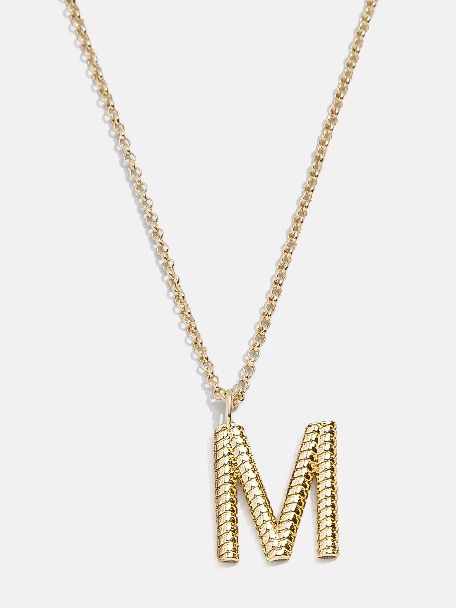 Classic Initial Necklace - Ribbed Initial-Blues Comming