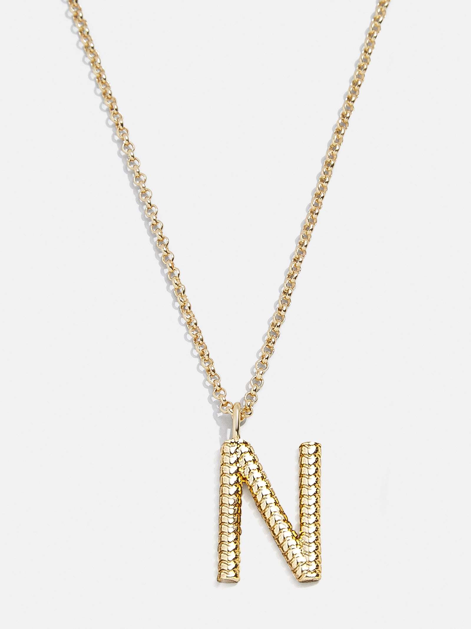 Classic Initial Necklace - Ribbed Initial-Blues Comming
