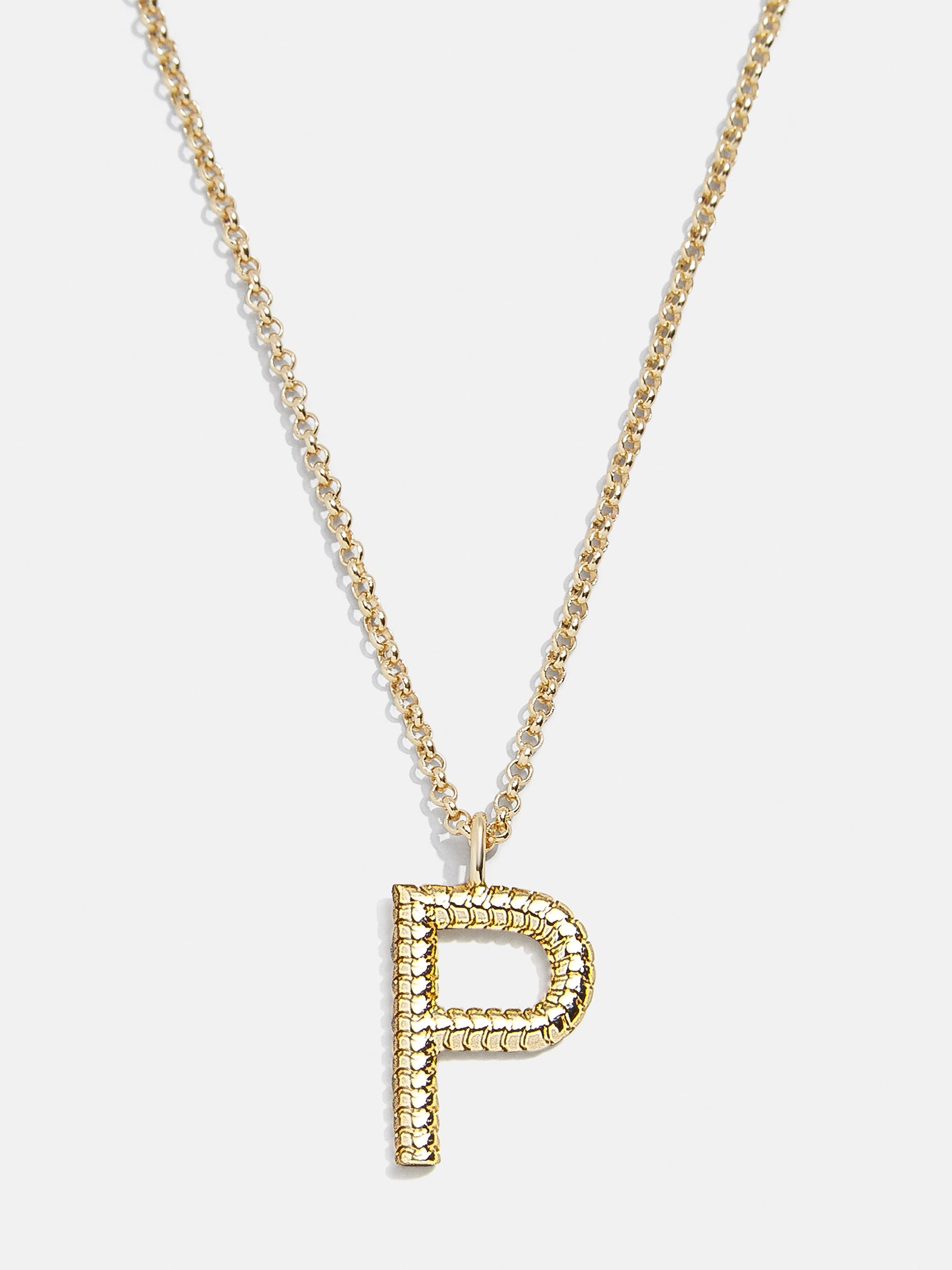 Classic Initial Necklace - Ribbed Initial-Blues Comming