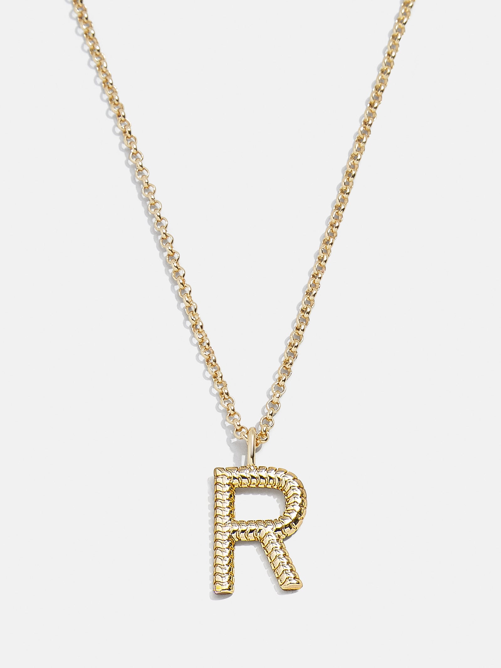 Classic Initial Necklace - Ribbed Initial-Blues Comming