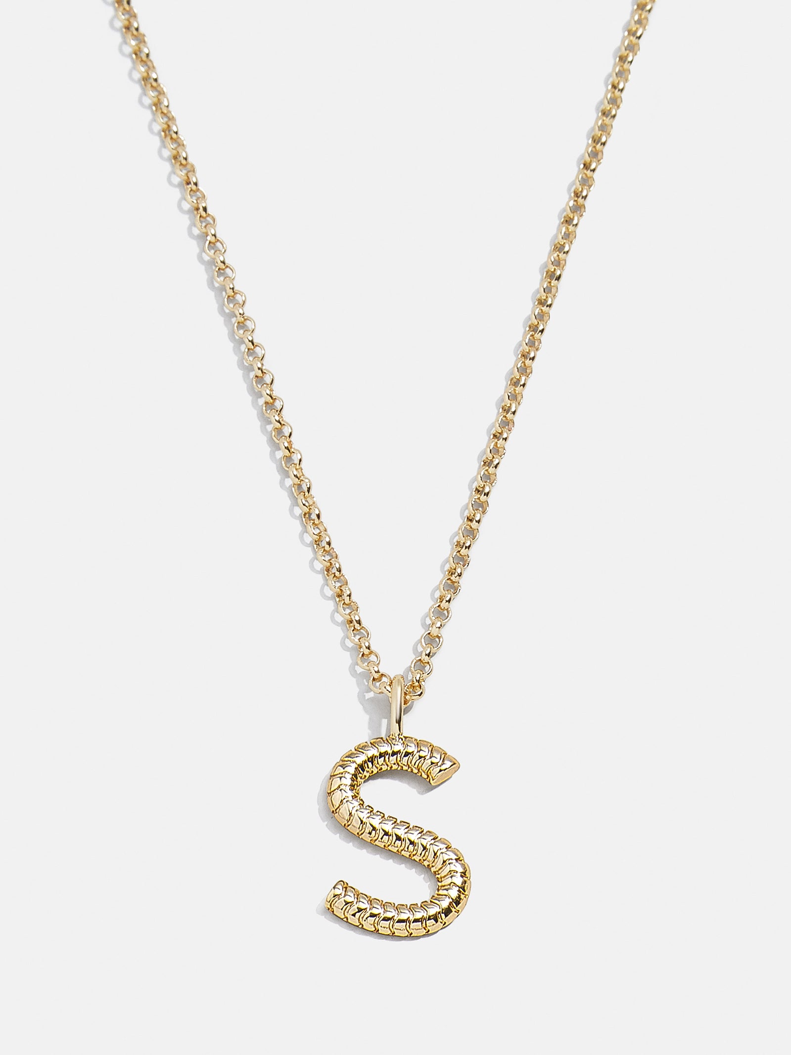 Classic Initial Necklace - Ribbed Initial-Blues Comming