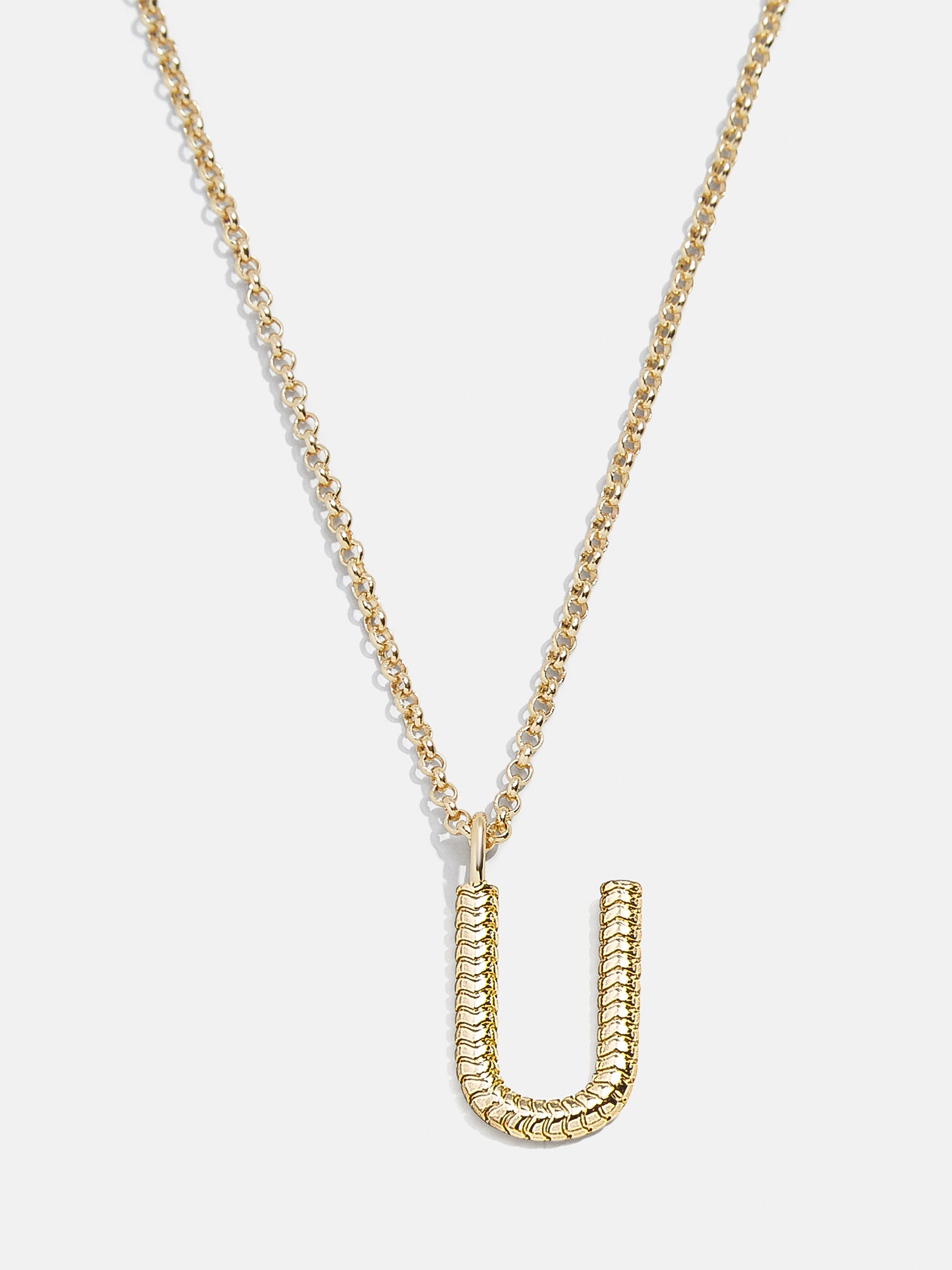 Classic Initial Necklace - Ribbed Initial-Blues Comming
