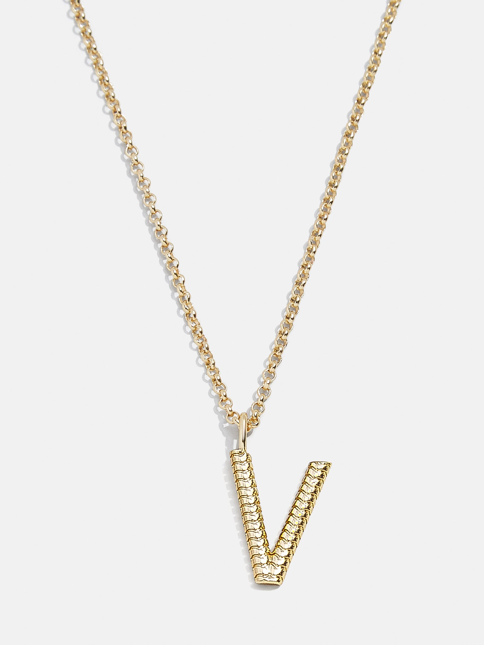 Classic Initial Necklace - Ribbed Initial-Blues Comming