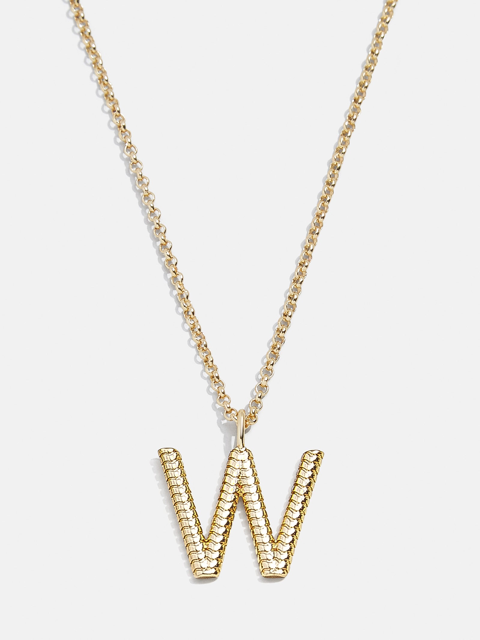 Classic Initial Necklace - Ribbed Initial-Blues Comming