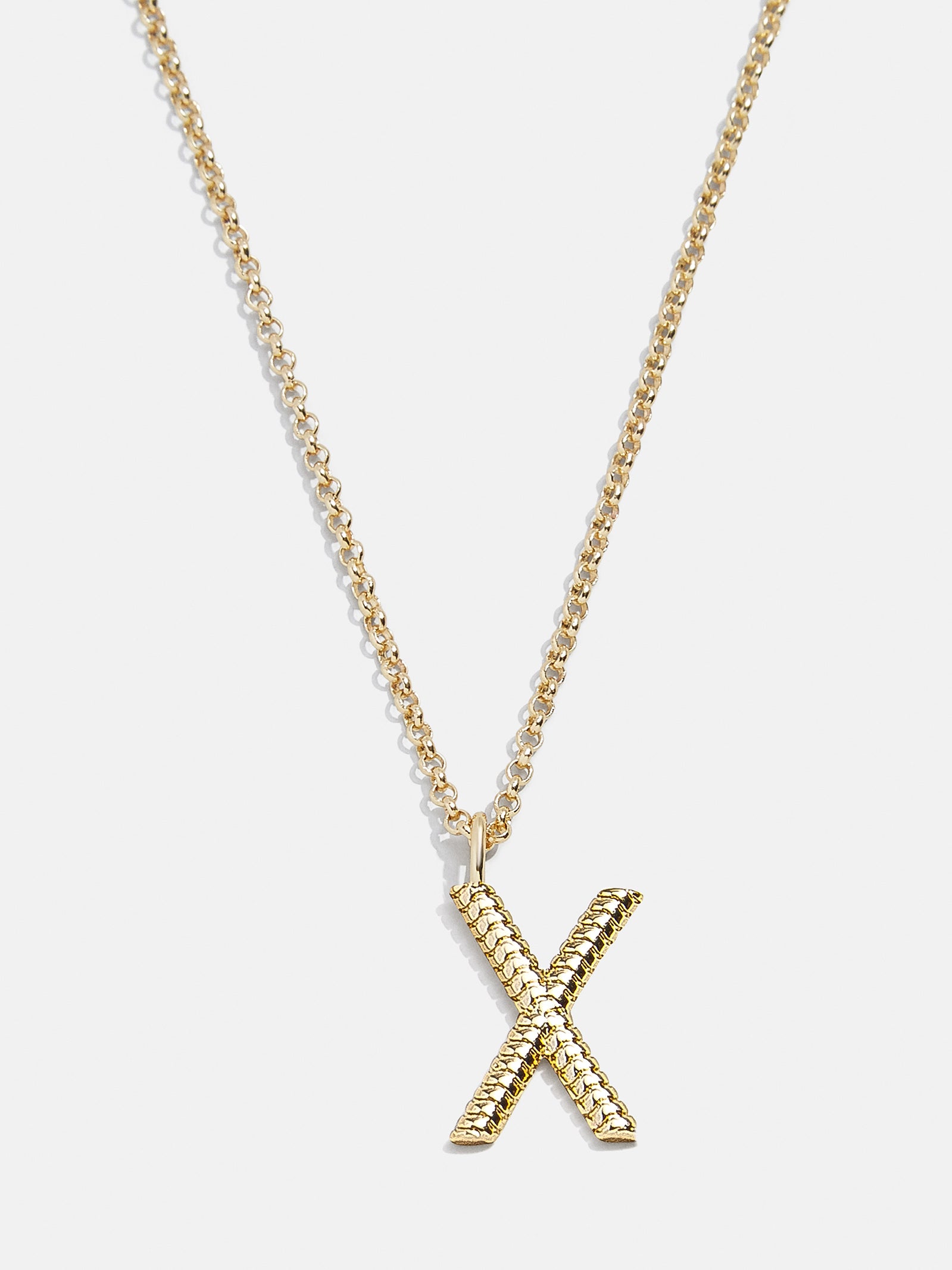Classic Initial Necklace - Ribbed Initial-Blues Comming