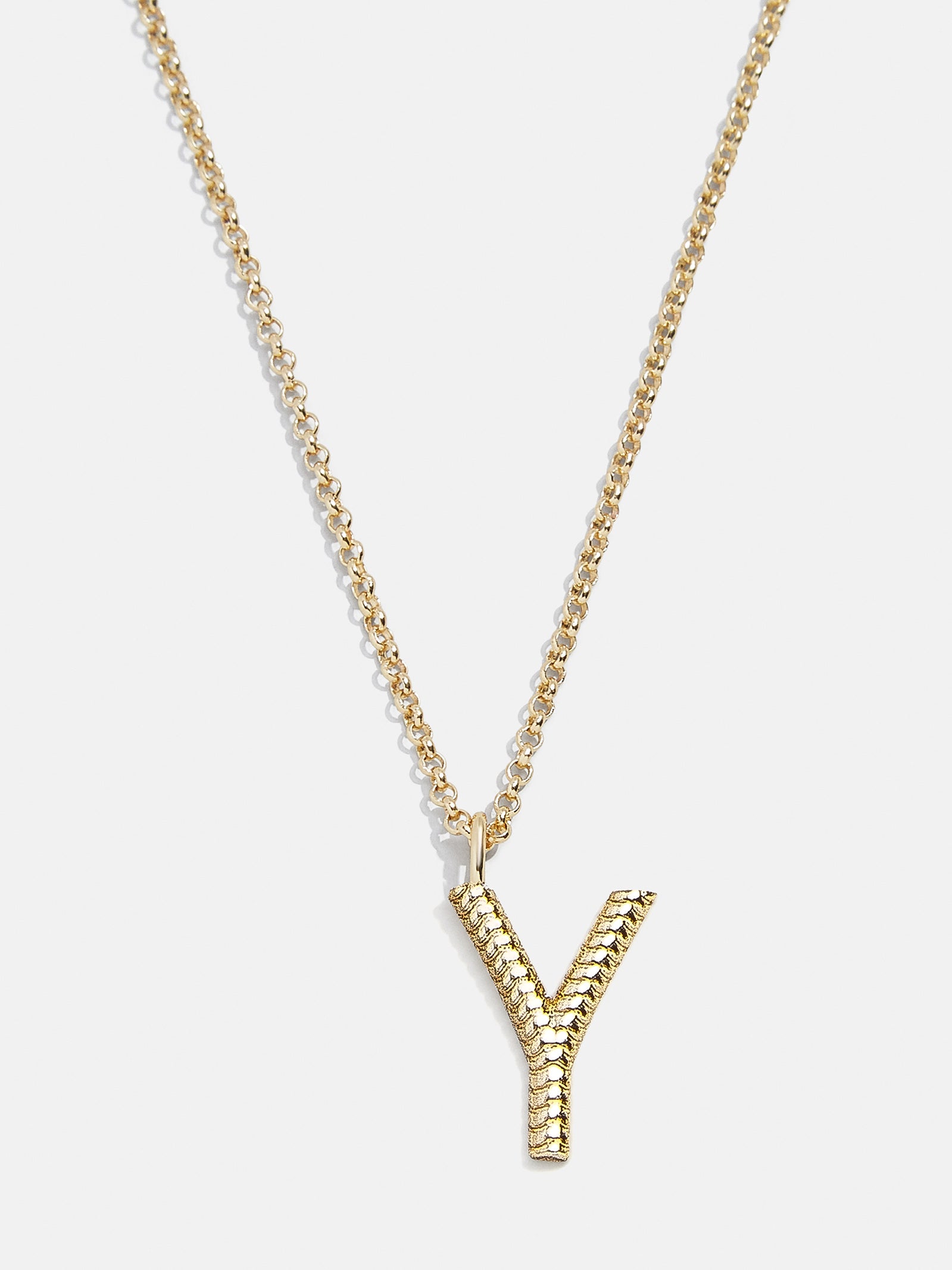 Classic Initial Necklace - Ribbed Initial-Blues Comming