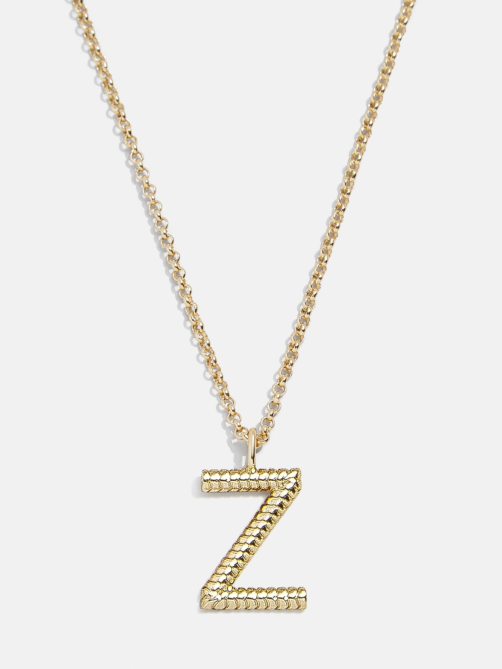 Classic Initial Necklace - Ribbed Initial-Blues Comming