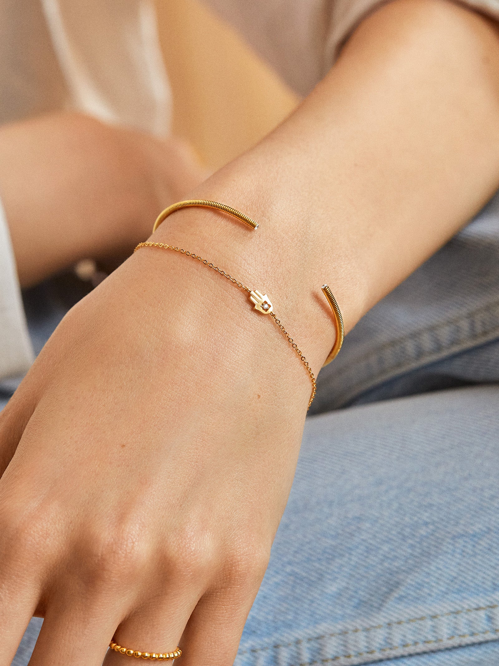 18K Gold Hamsa Bracelet - Hamsa-Blues Comming