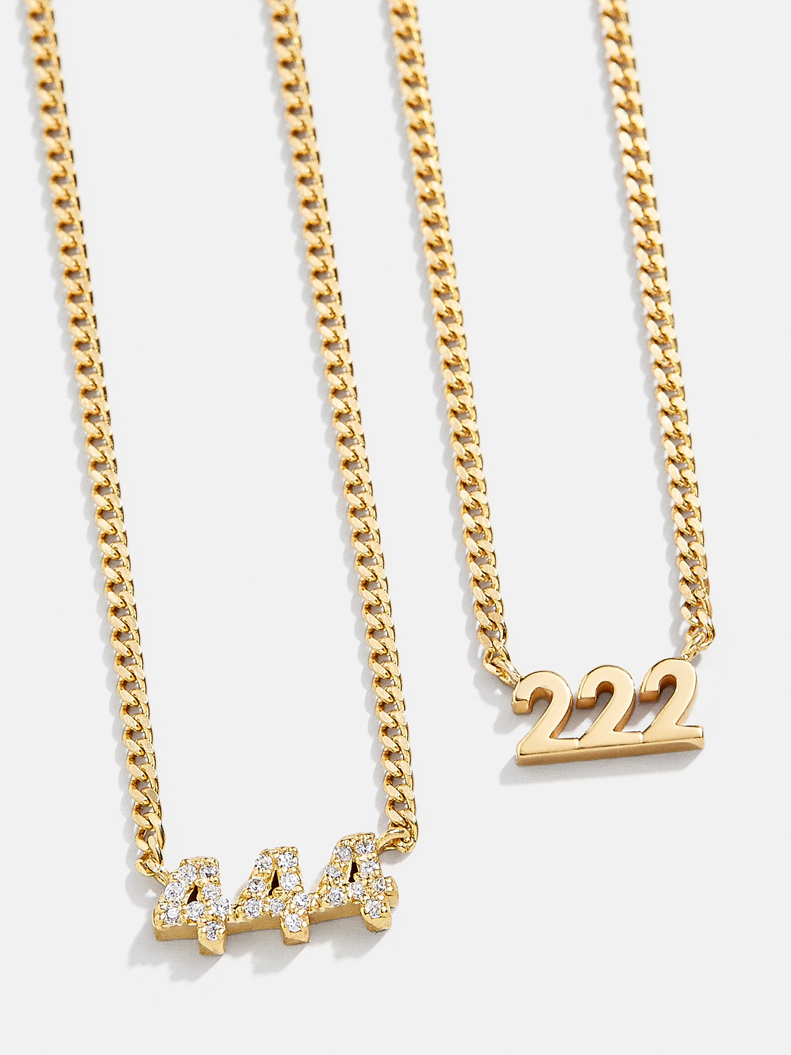 18K Gold Angel Number Custom Nameplate Necklace - Gold-Blues Comming