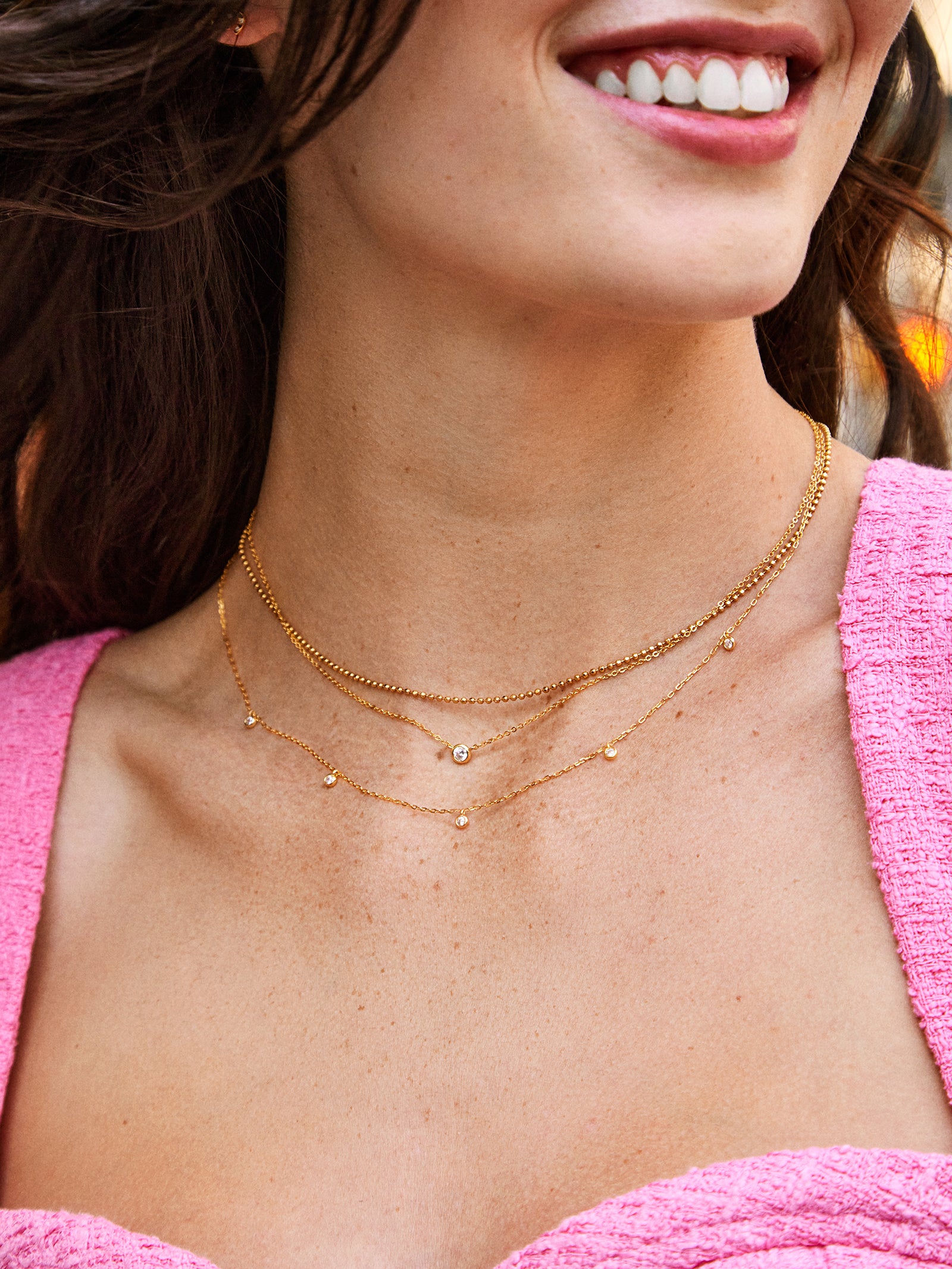 Clio 18K Gold Necklace - Gold/Pavé-Blues Comming