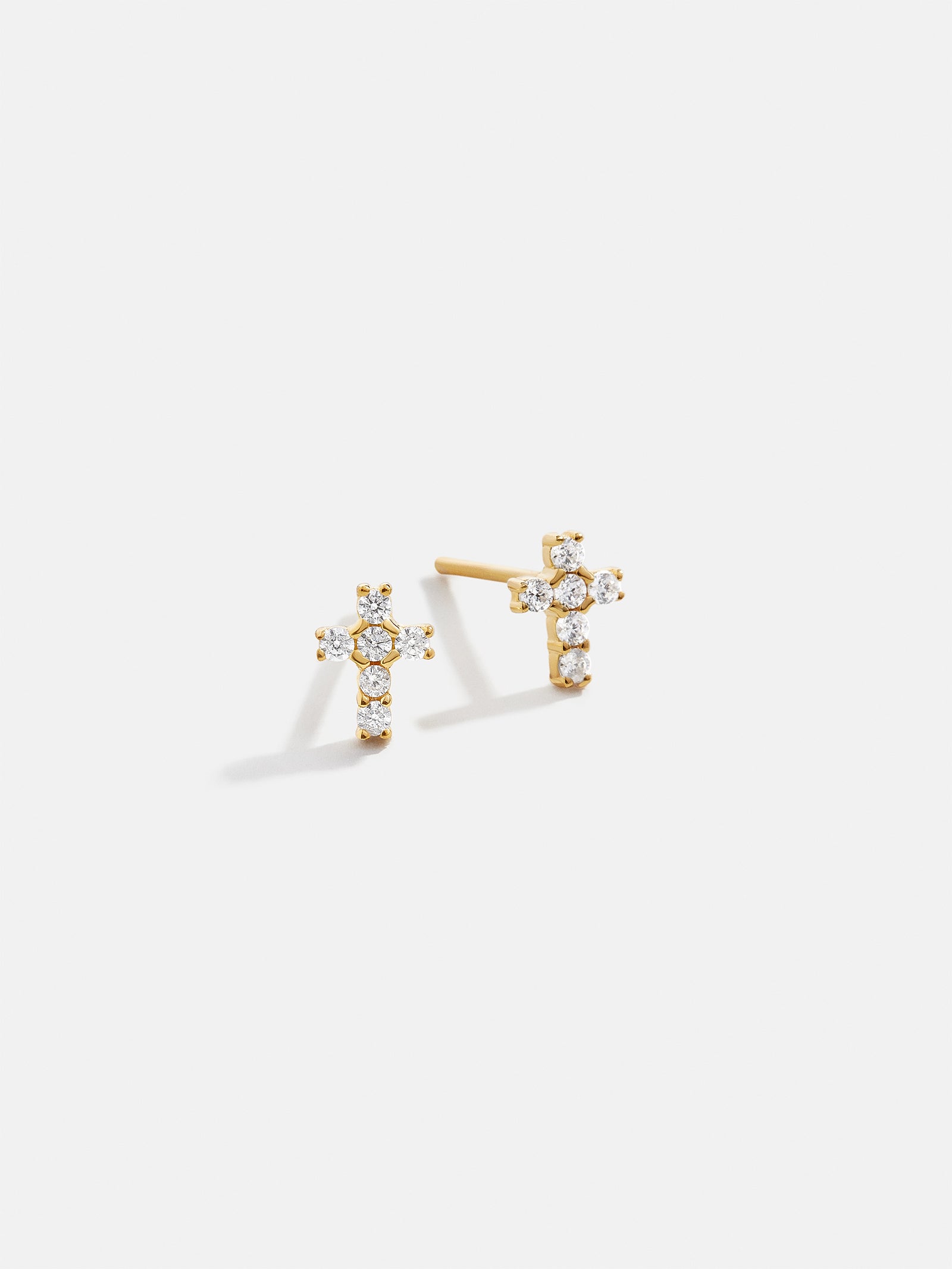 Christina 18K Gold Earrings - Pavé Cross-Blues Comming