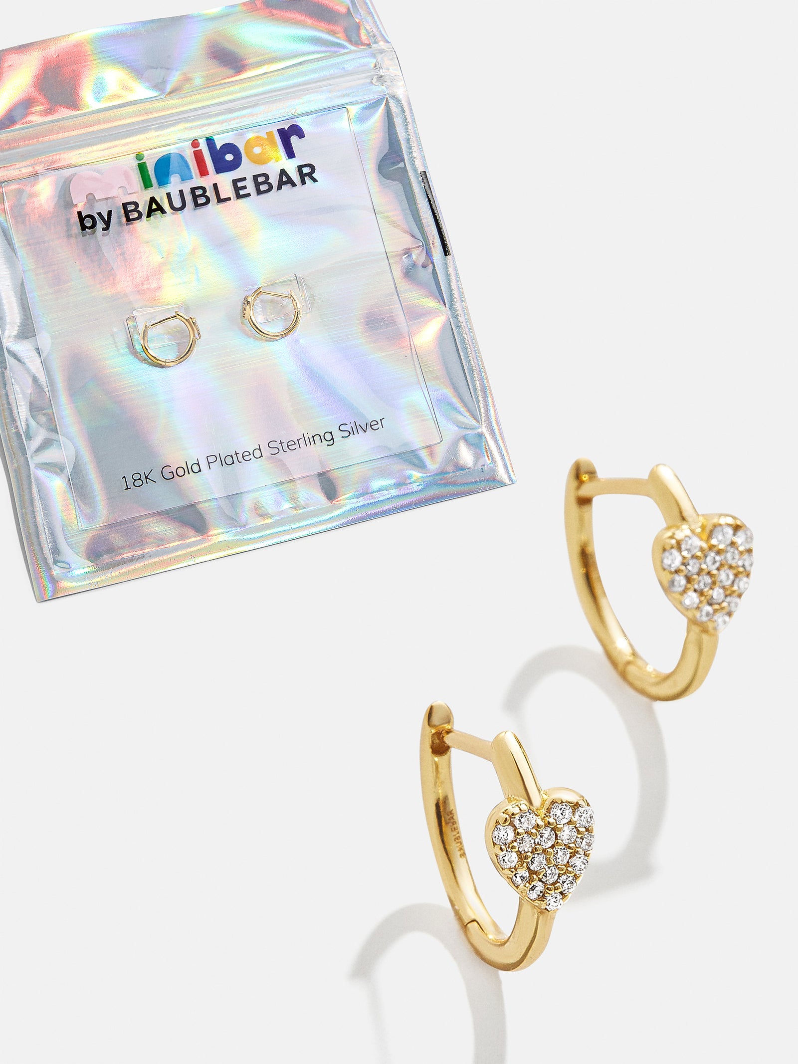 Little Hearts Big Feelings 18K Gold Kids' Huggie Earrings - Gold/Pavé-Blues Comming