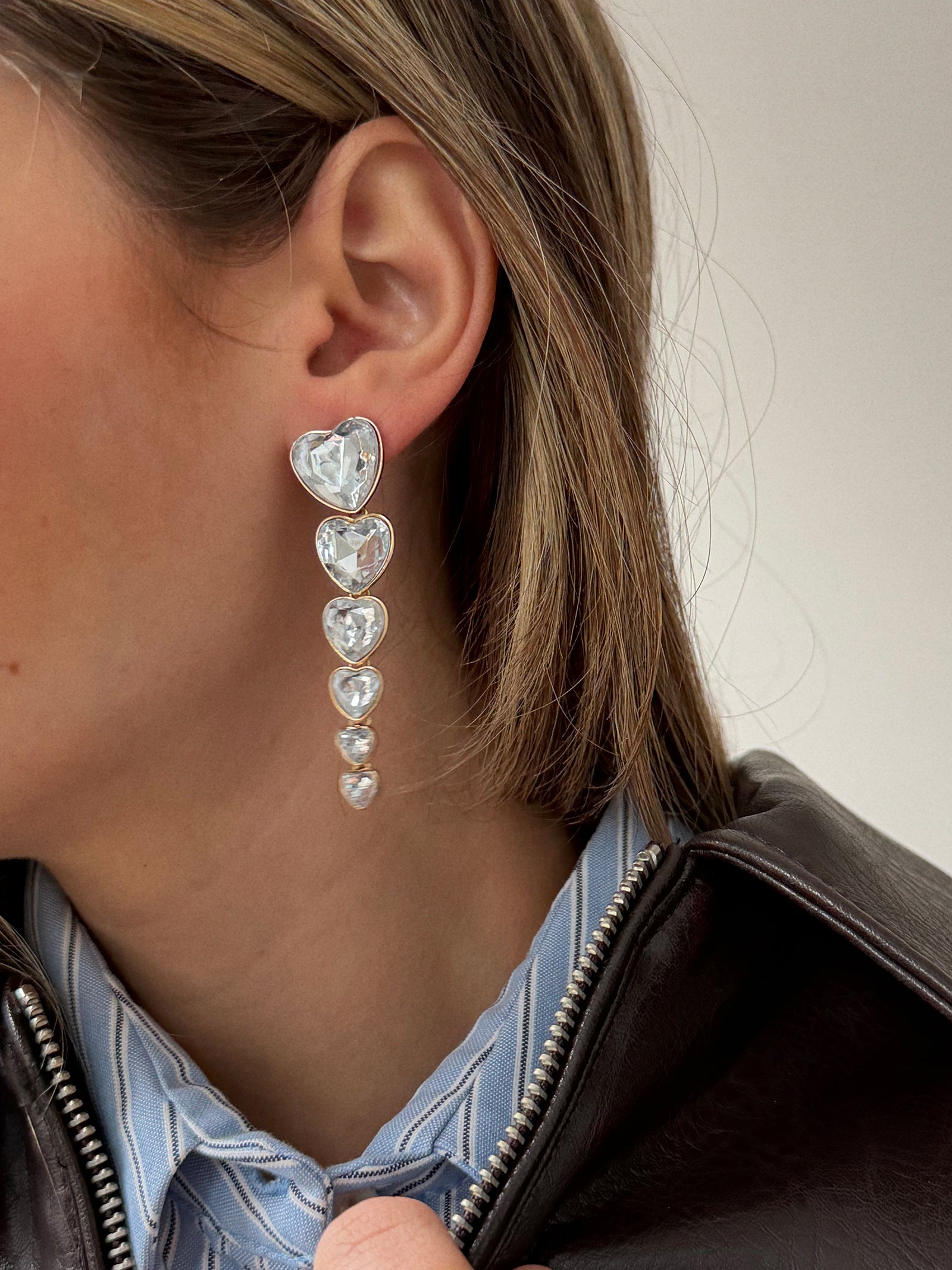 Heart Crystal Statement Drops - Gold/Pavé-Blues Comming