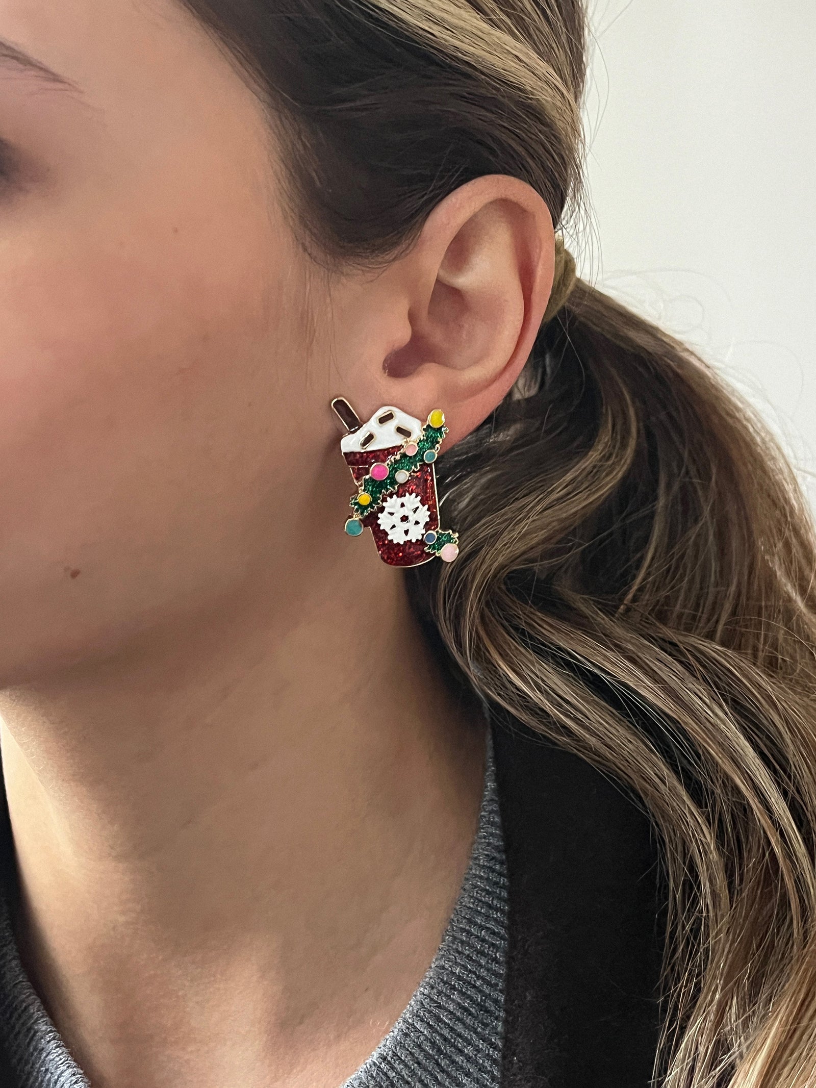 Cup of Cheer Latte Earrings - Cup Of Cheer-Blues Comming