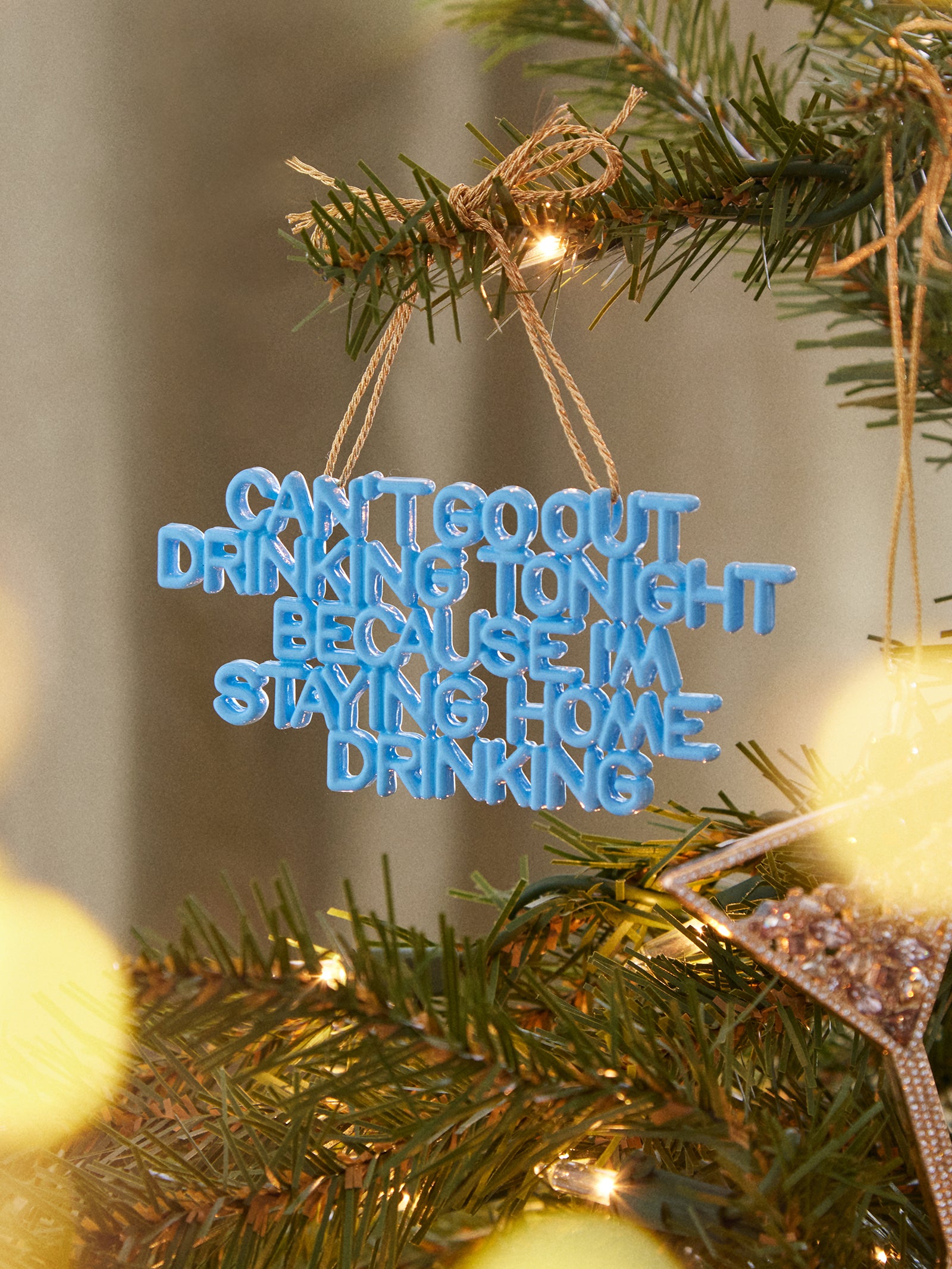 Say It All Ornament - Staying Home Drinking Ornament-Blues Comming