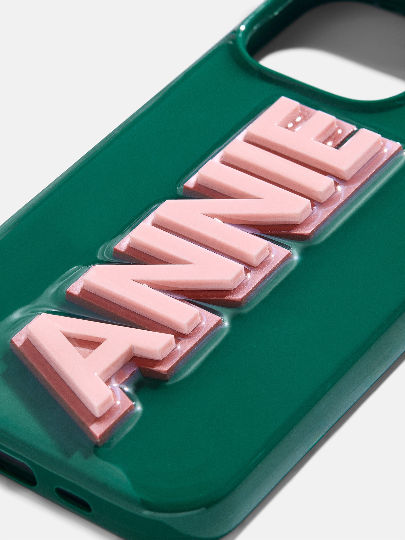 Block Font Custom IPhone Case - Green/Light Pink-Blues Comming