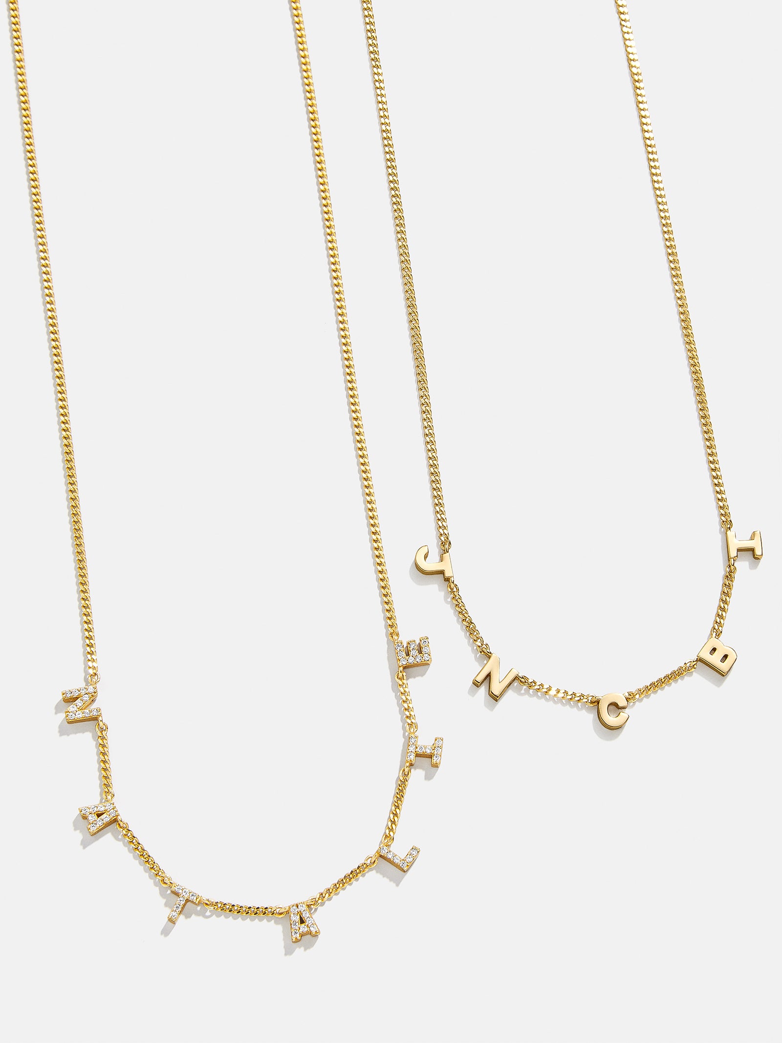 Mini 18K Gold Spaced Letter Custom Name Necklace - 18K Gold-Blues Comming