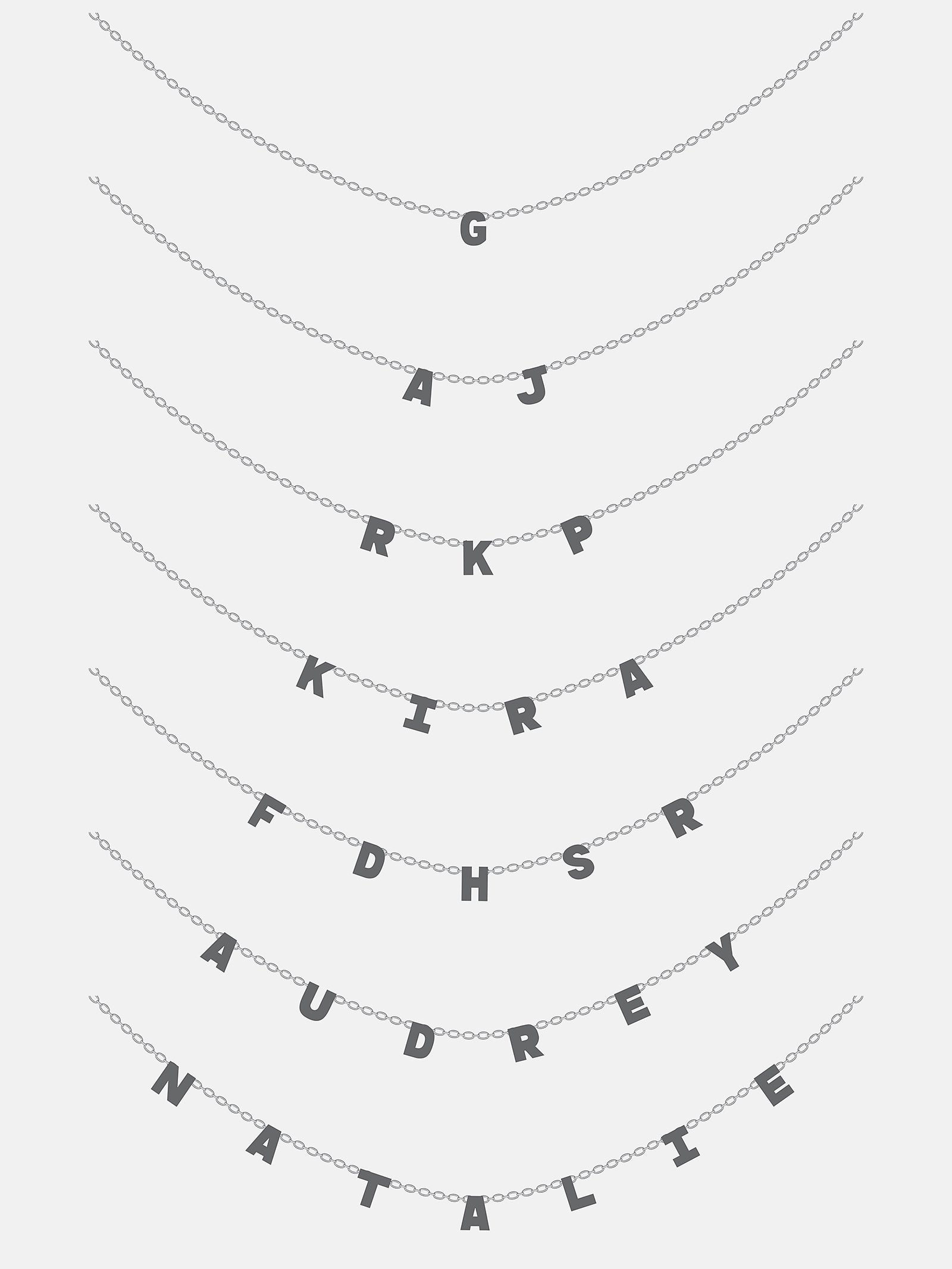 Mini 18K Gold Spaced Letter Custom Name Necklace - 18K Gold-Blues Comming