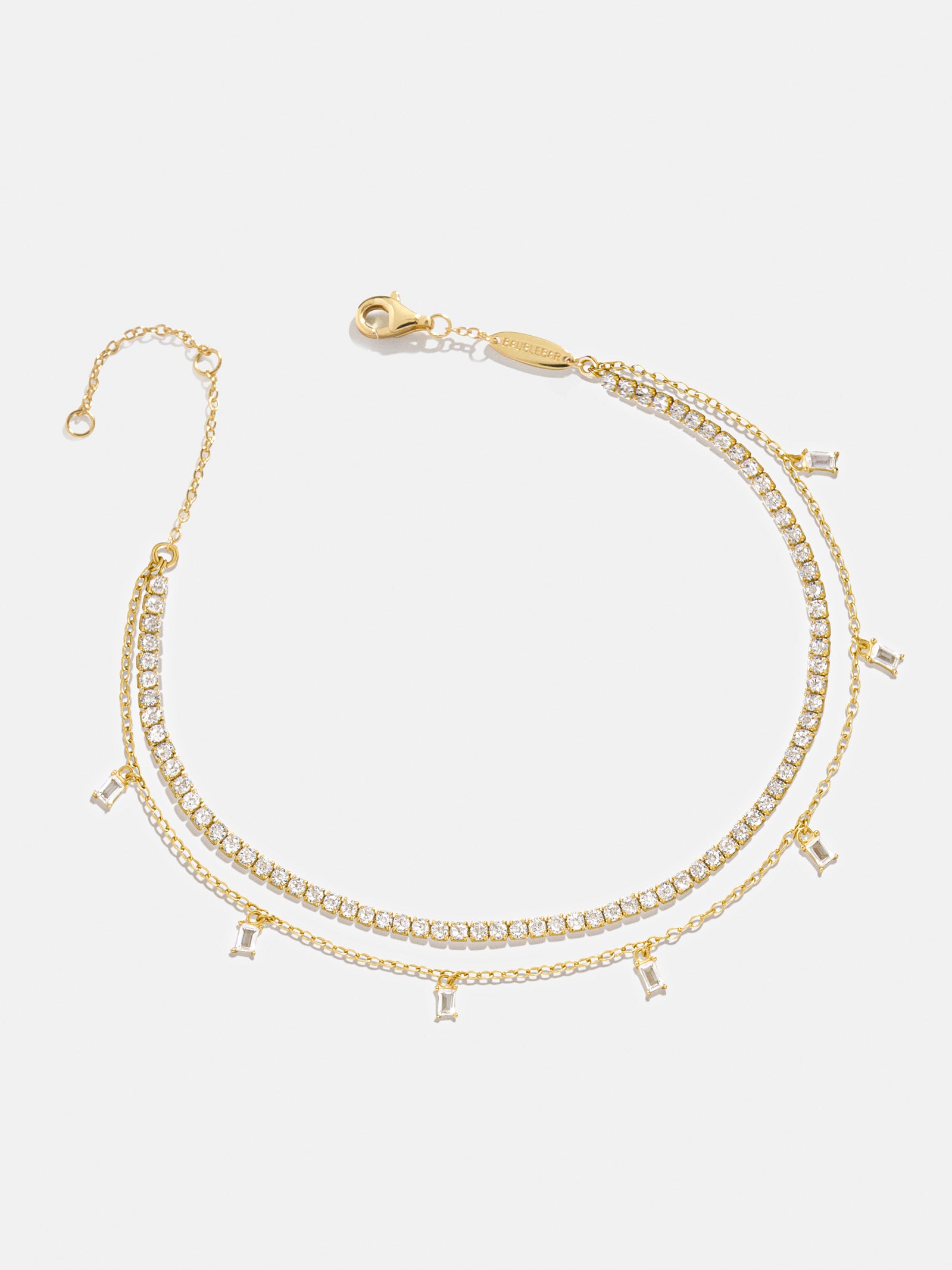 Tina 18K Gold Layered Anklet - Gold/Pavé-Blues Comming
