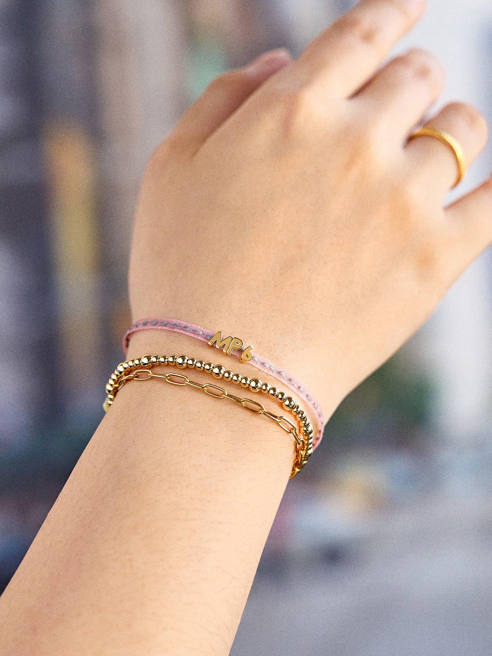 Custom Ribbon Bracelet - Pink & Grey Ribbon-Blues Comming