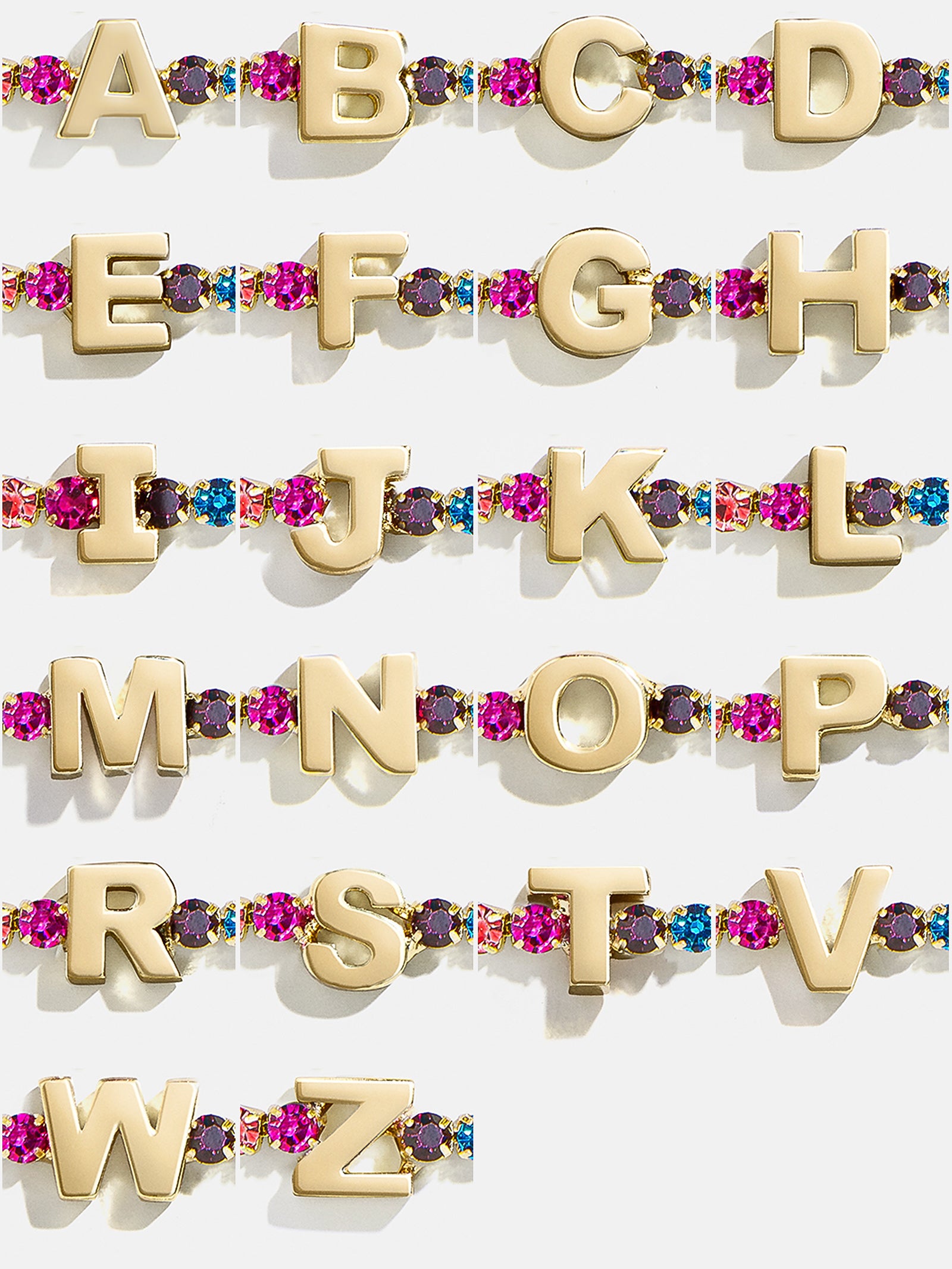 Kids' Initial & Heart Tennis Bracelet Set - Multi/Gold-Blues Comming