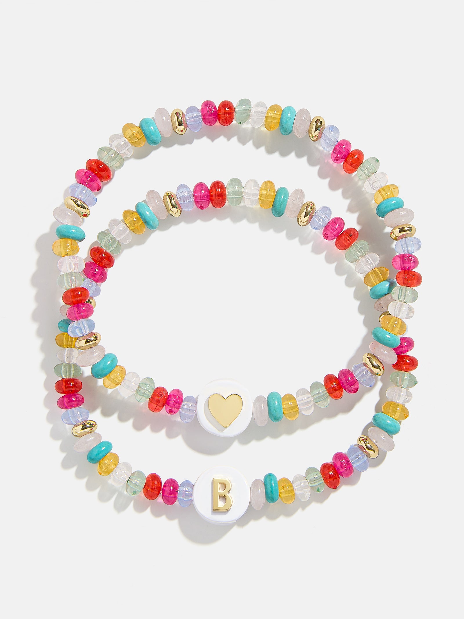 Kids' Initial & Heart Bracelet Set - Multi-Blues Comming