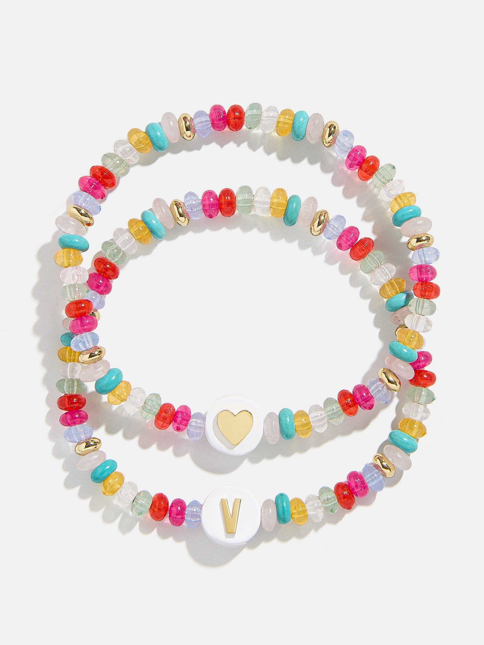 Kids' Initial & Heart Bracelet Set - Multi-Blues Comming
