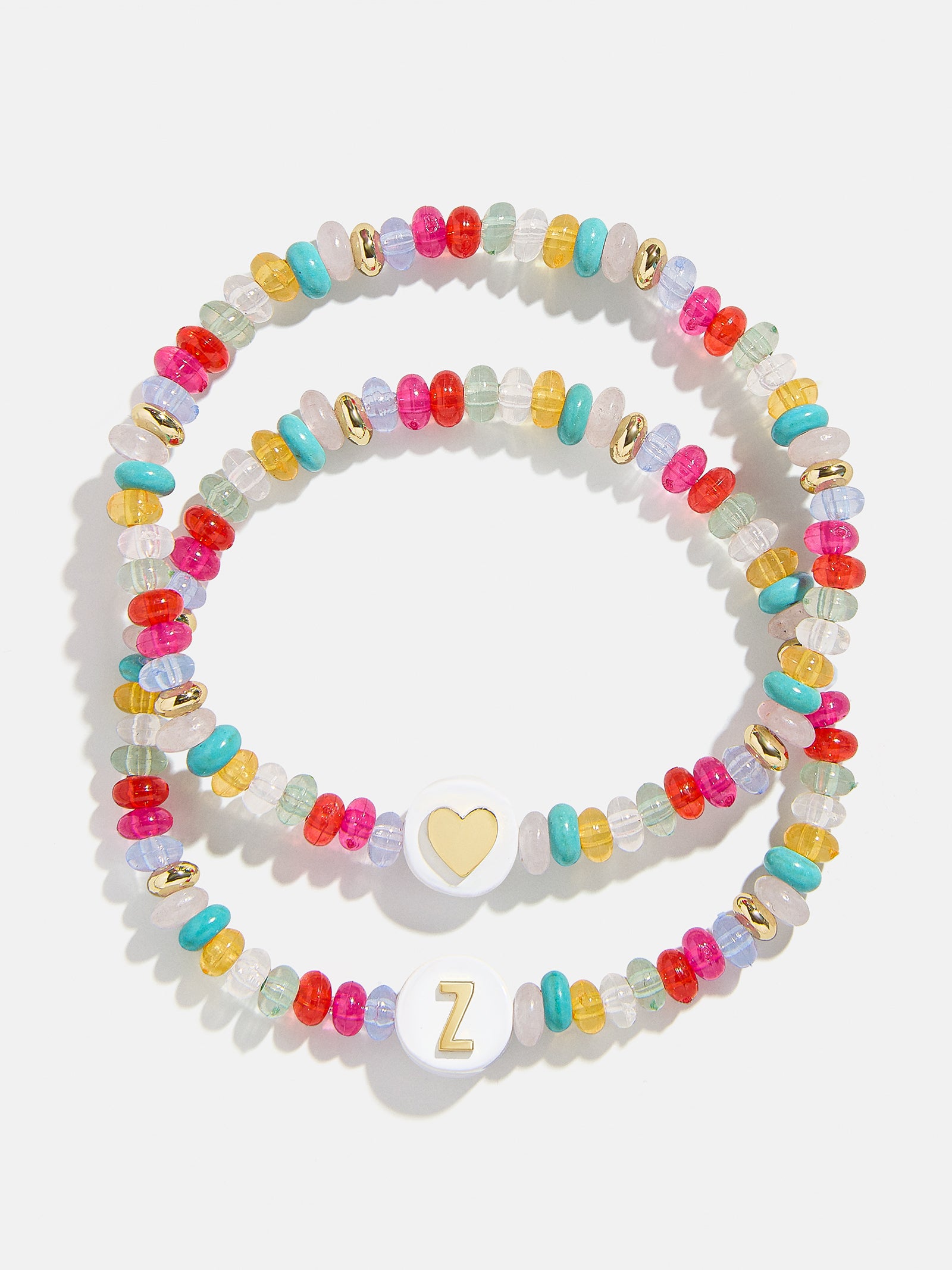 Kids' Initial & Heart Bracelet Set - Multi-Blues Comming
