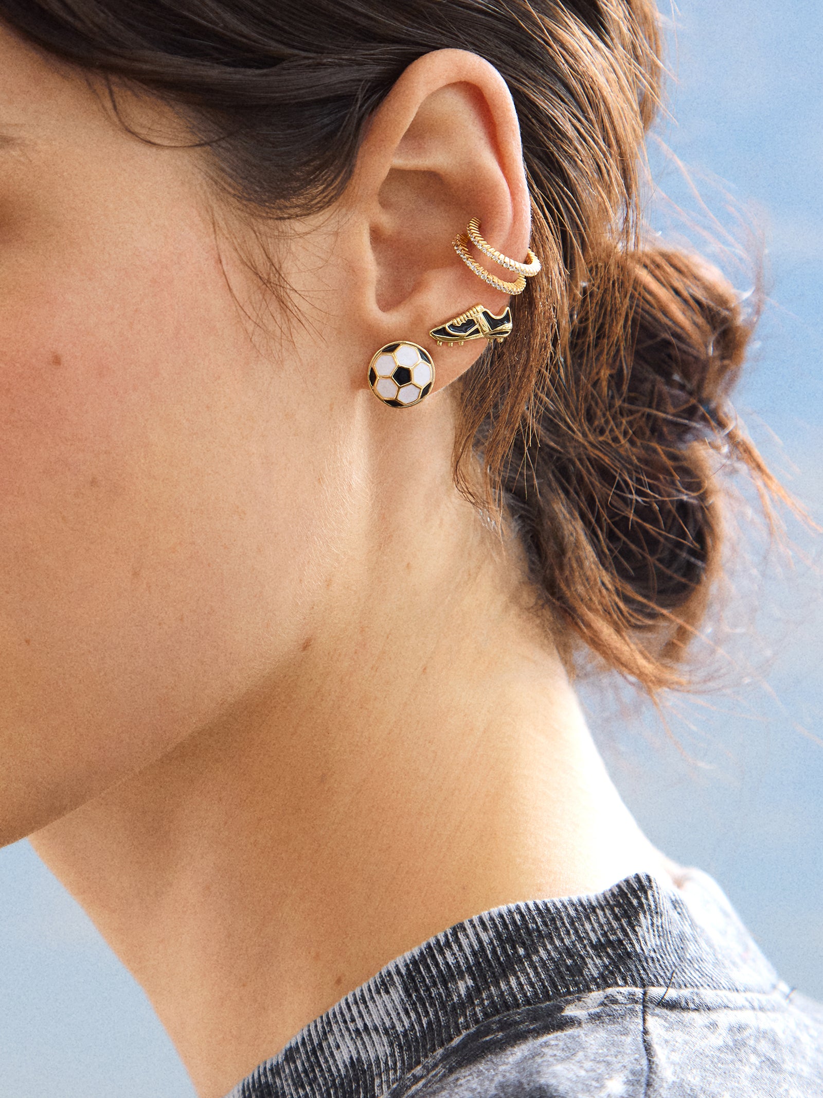 Just For Kicks Earring Set - Soccer-Blues Comming