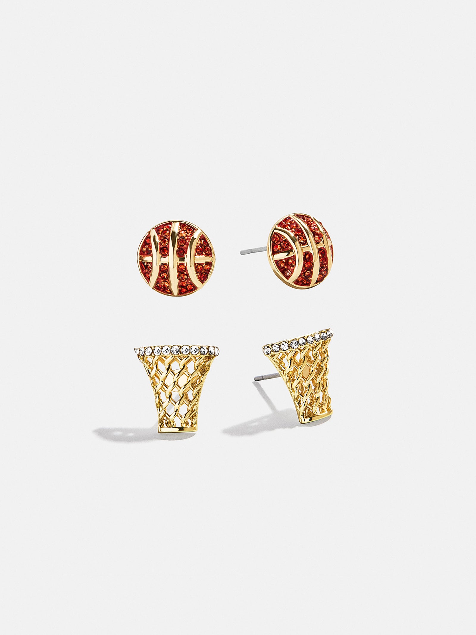 Three-Pointer Earring Set - Basketball-Blues Comming