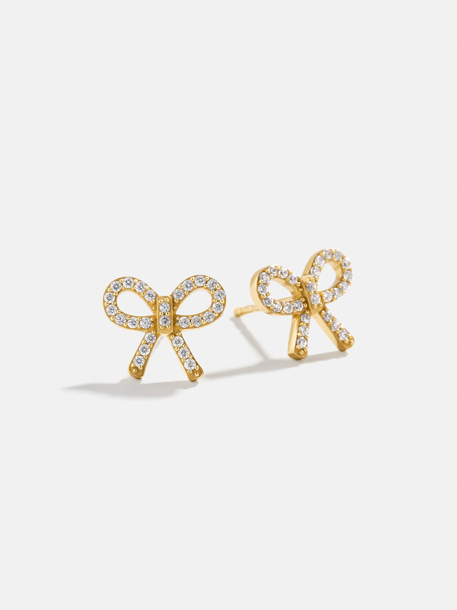 18K Gold Just For Fun Earrings - Pavé Bow-Blues Comming