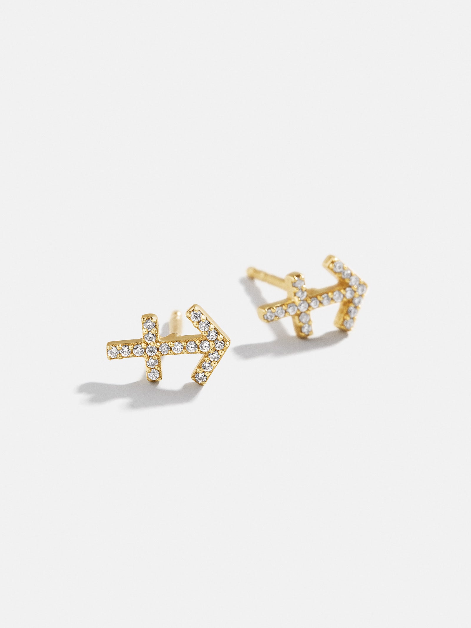 18K Gold Zodiac Earrings - 18K Gold. Pavé Cubic Zirconia Stones-Blues Comming