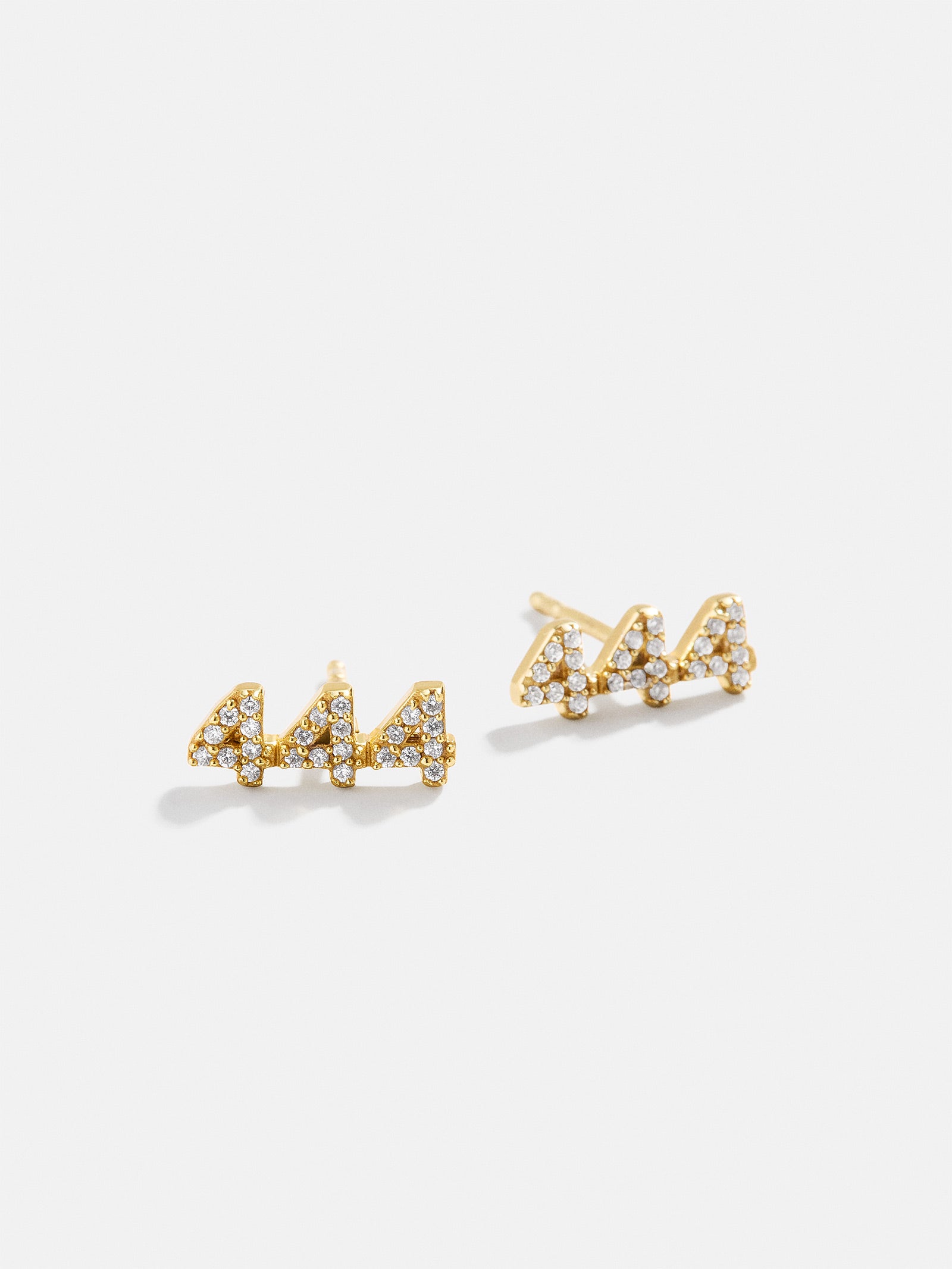 18K Gold Angel Number Earrings - Gold/Pavé-Blues Comming