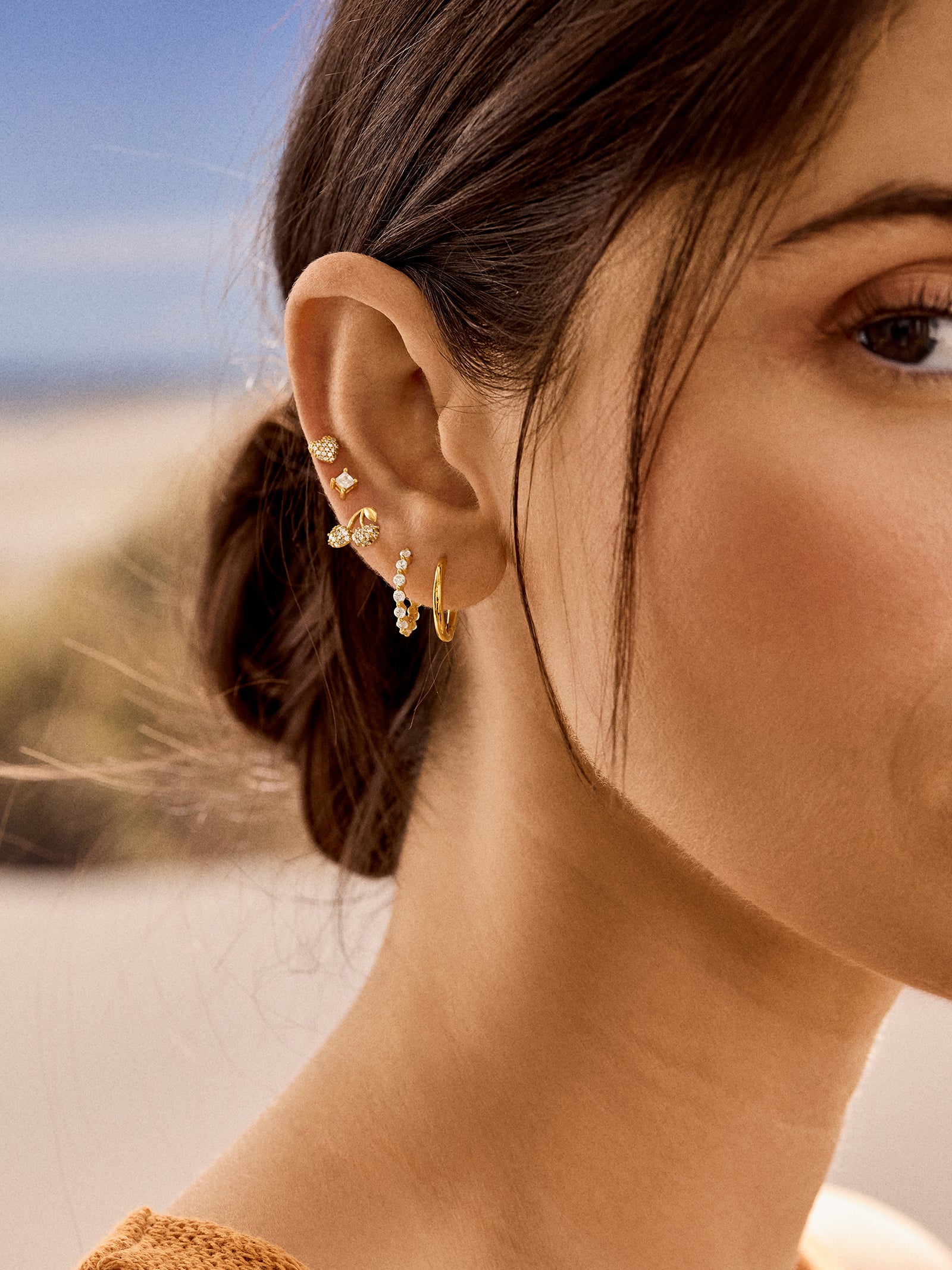 18K Gold Just For Fun Earrings - Pavé Cherry-Blues Comming