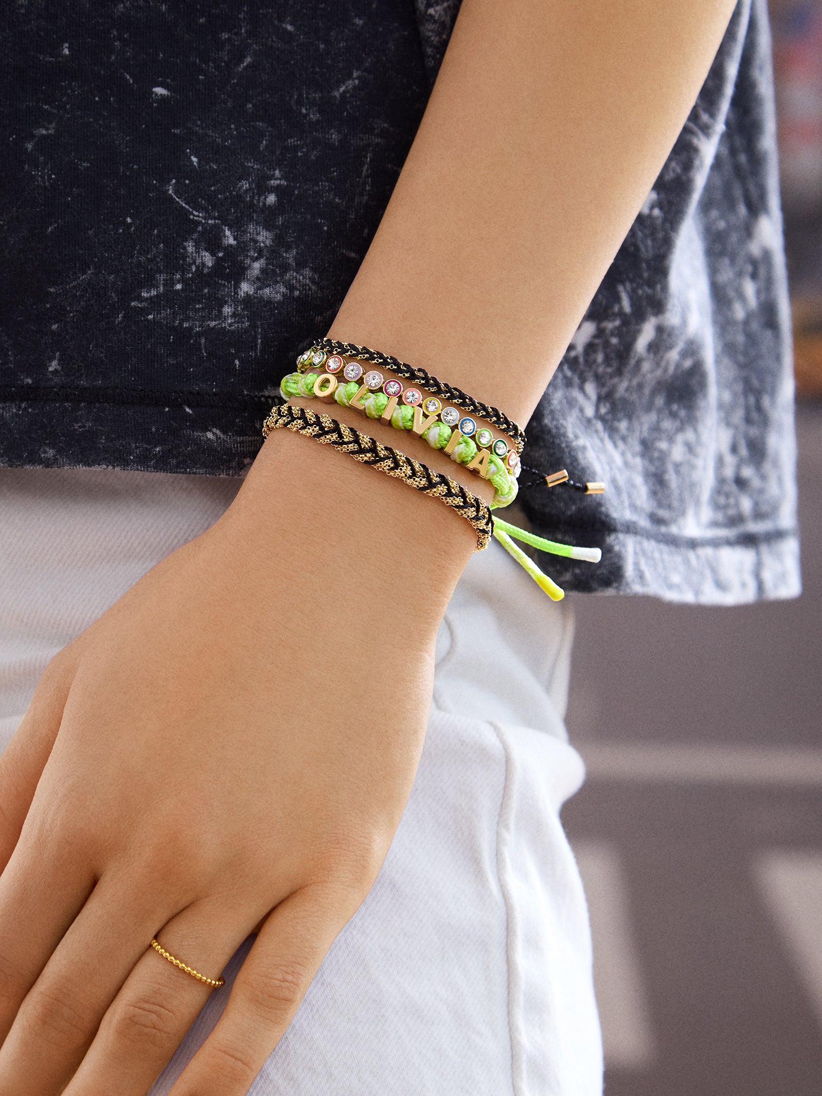 Paracord Waterproof Custom Nameplate Bracelet - Light Lime Green-Blues Comming