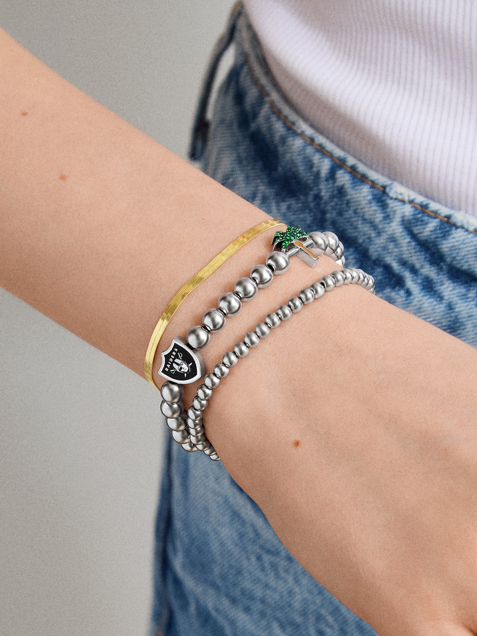 NFL Pisa Charm Bracelet - Las Vegas Raiders-Blues Comming