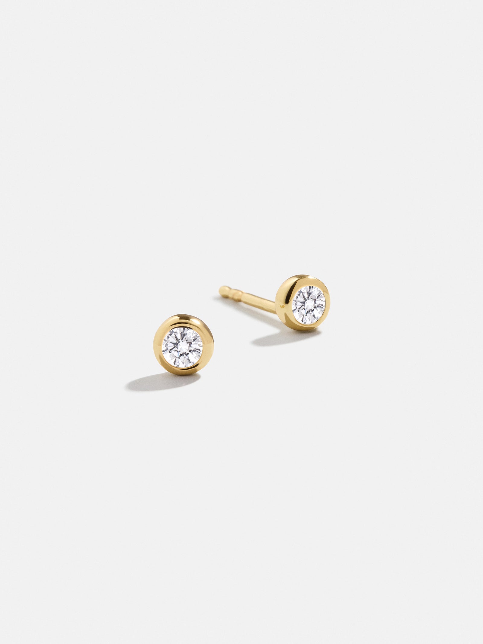 18K Gold Birthstone Stud Earrings - Crystal-Blues Comming
